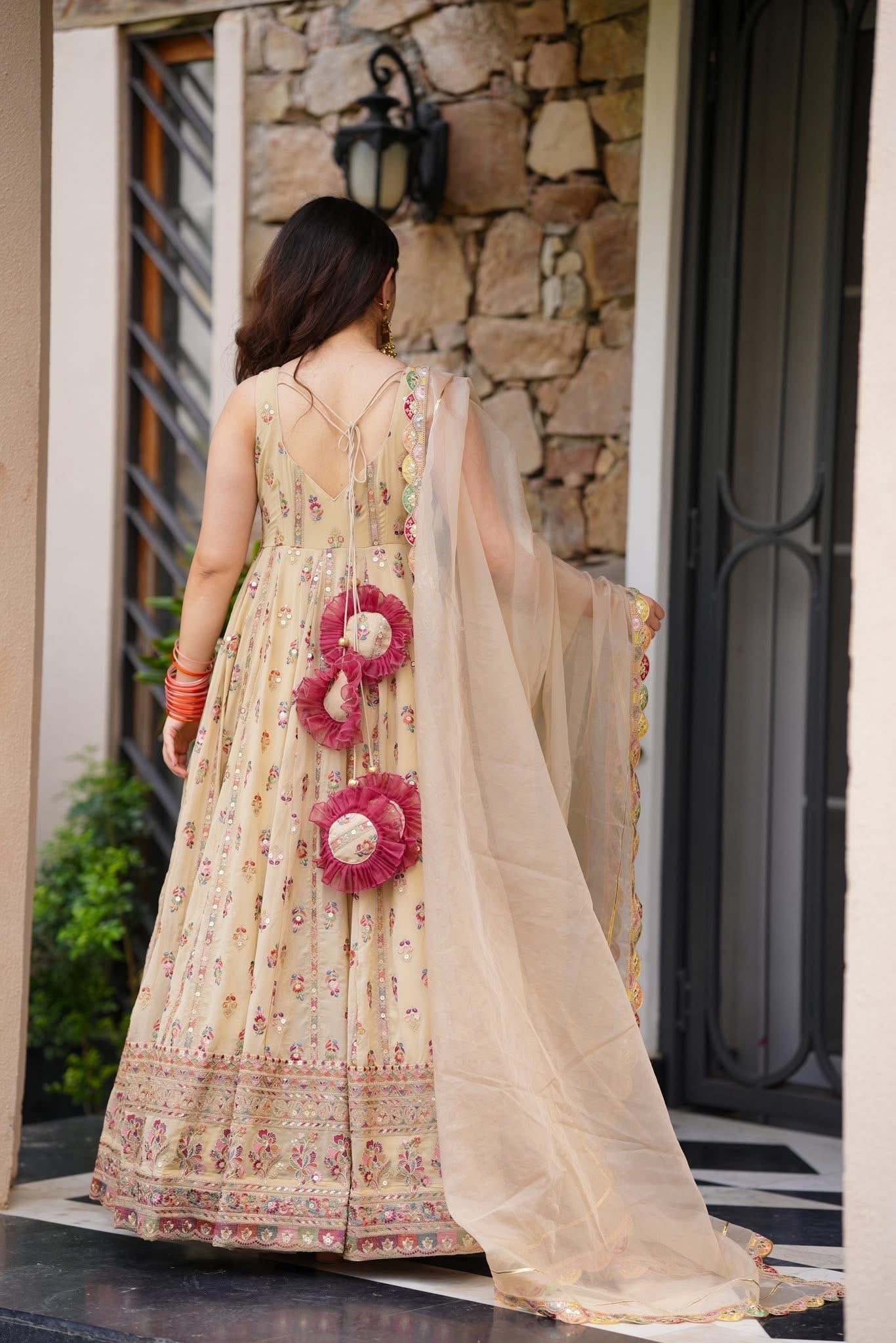 New Pastel Blossom Anarkali Set β Faux Georgette | S to XXL