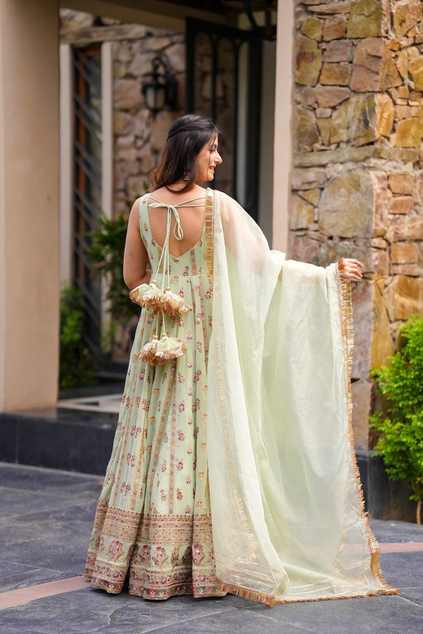 New Pastel Blossom Anarkali Set β Faux Georgette | S to XXL