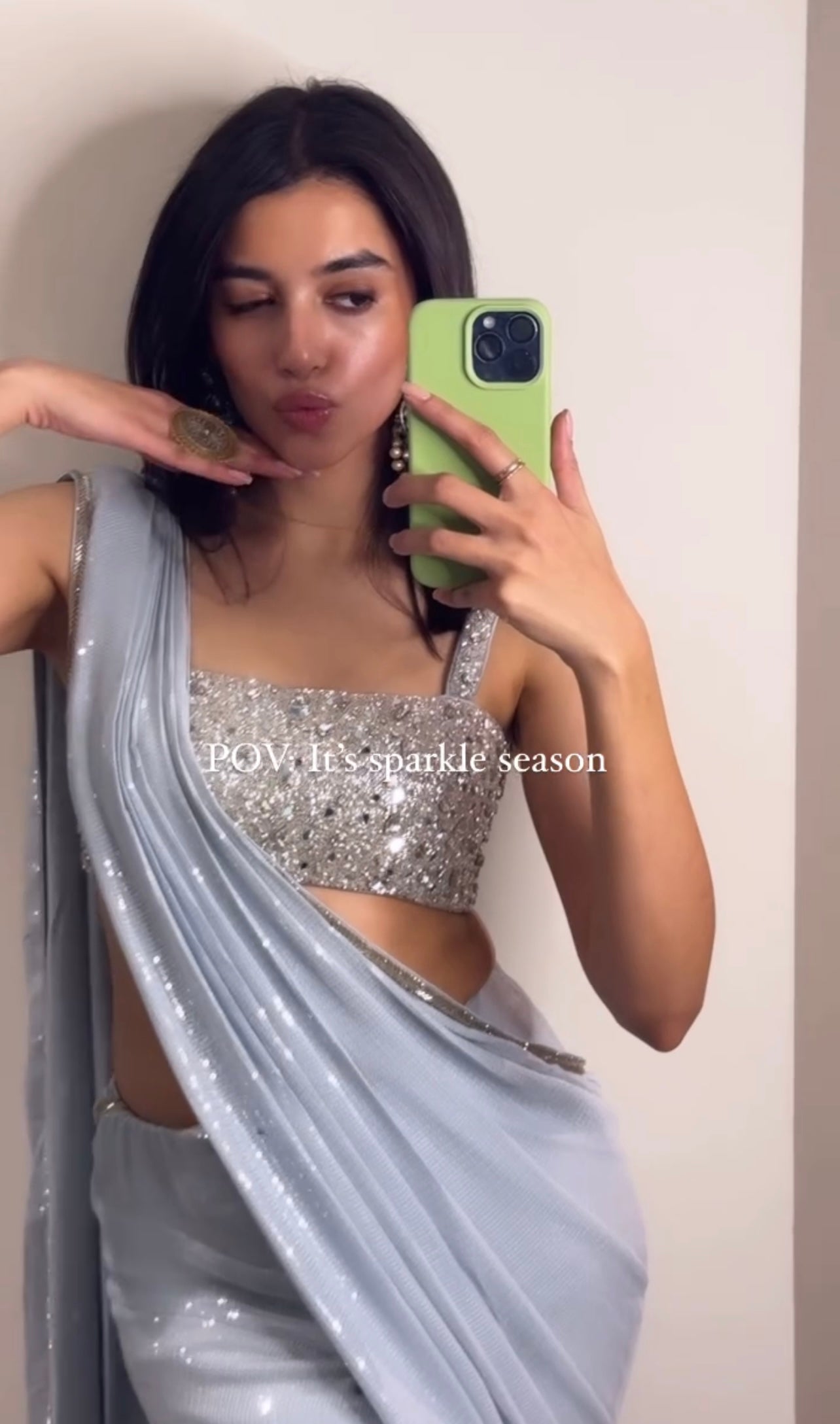 Wedding Wear 1-minute Ready To Wear sequins saree