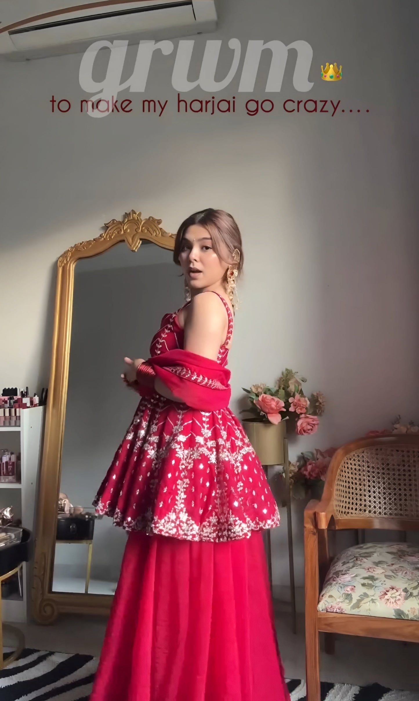 Pink Faux Blooming Sharara Set with Heavy Sequin & Zari Embroidered Kurti and Dupatta