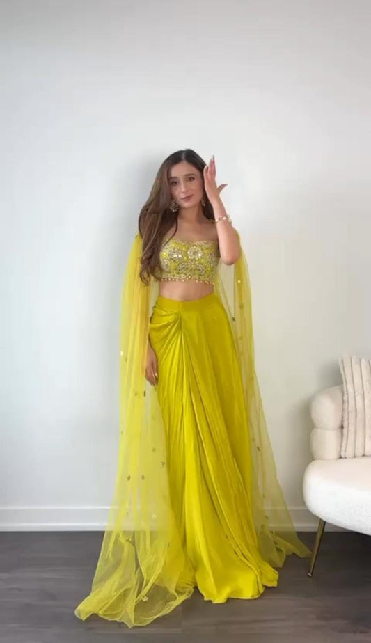 Sunshine Yellow Party Wear Indo Western Wear for Women
