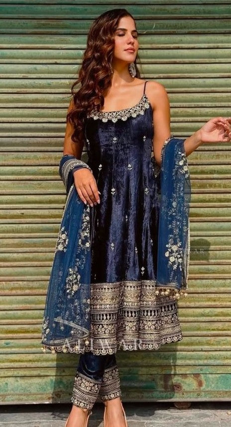 Premium Wine Color Anarkali Set with Hand Embroidery & Designer Dupatta