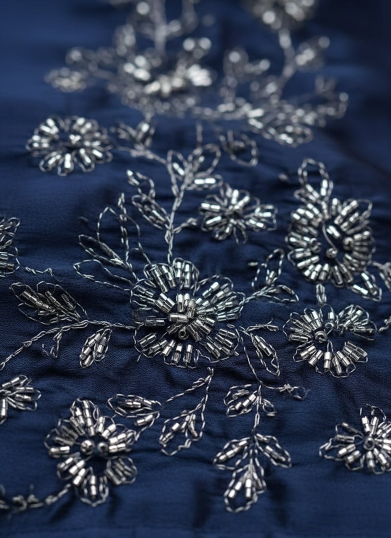 Navy Blue Zari Handwork Farshi Salwar Suit Set Women | Elegant Party Wear Palazzo Suit with Dupatta