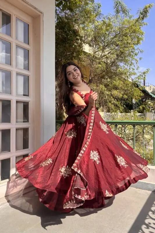 Fendy Silk Anarkali Suit Set with Palazzo & Dupatta – Sequins Embroidered Party Wear for Women