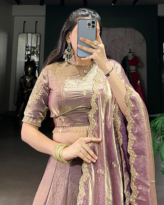 Lavender Color Fendi Pastel Lehenga Choli