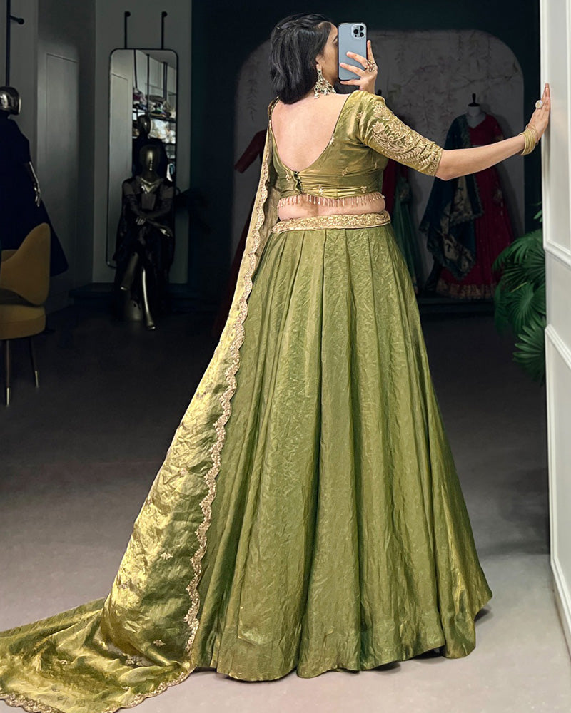 Mehndi Color Fendi Pastel Lehenga Choli