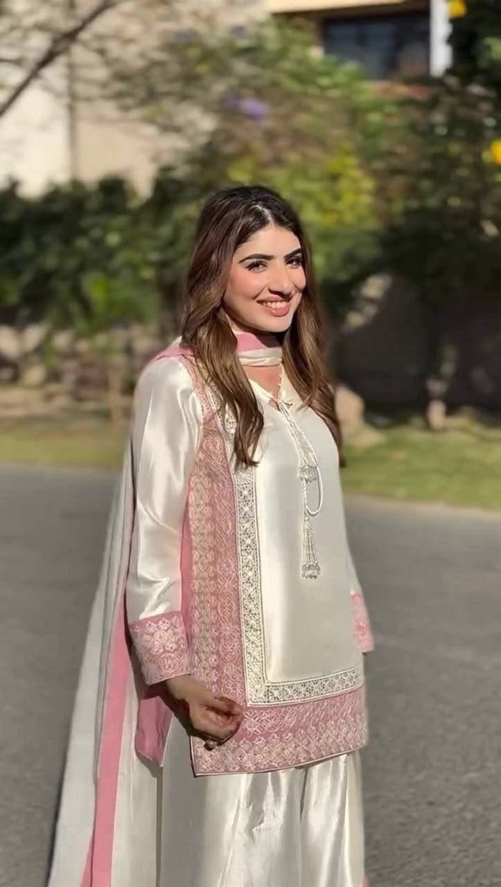 Elegant Party Wear 3 Piece Kurta Palazzo Set for Women