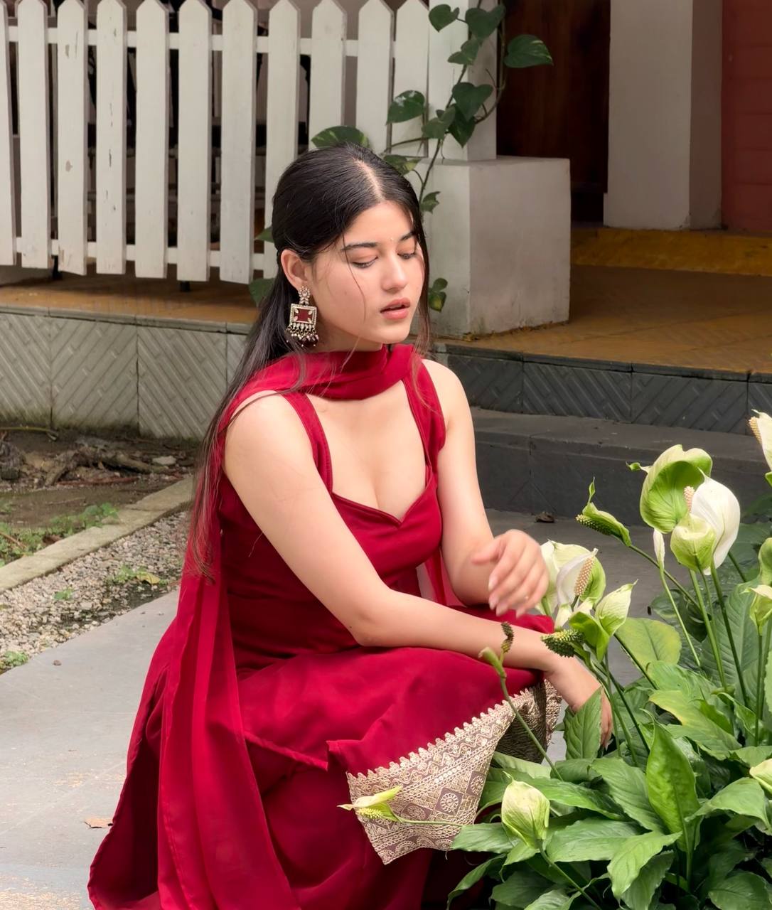Modern Georgette Straight Kurta Palazzo Sharara Set