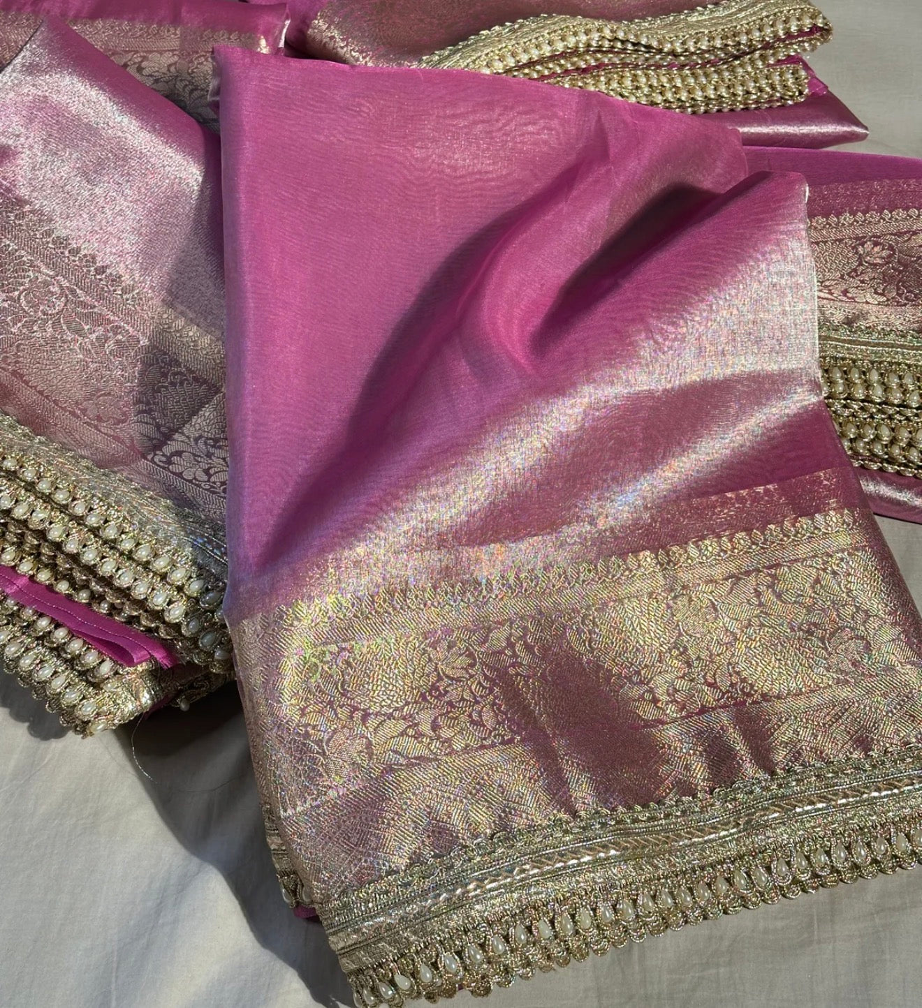 Bollywood Inspired Pink Wedding Wear Designer Saree Set For Women | Party Wear Saree For Women
