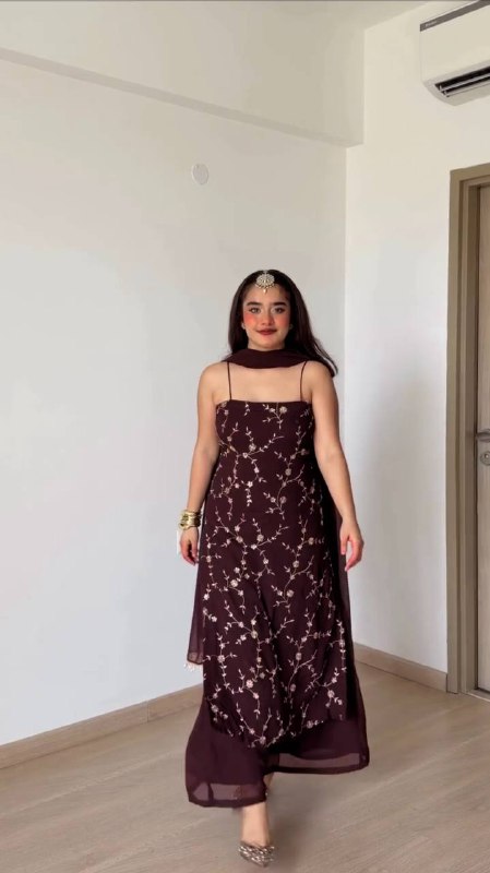 Party Wear Embroidered Anarkali Palazzo Suit Set | Stylish Wedding & Festive Wear