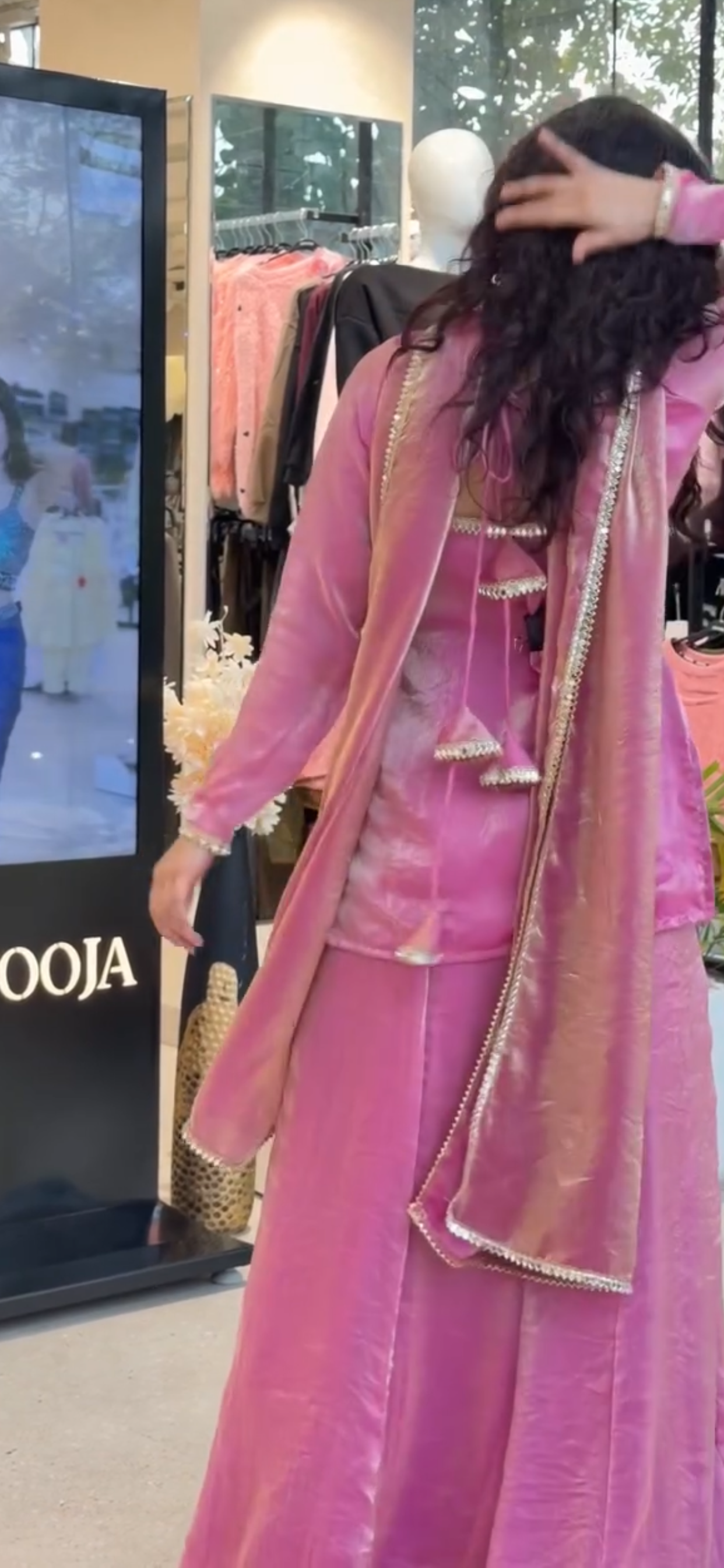 Soft Fendy Silk Partywear Kurta Palazzo Sharara Suit Set