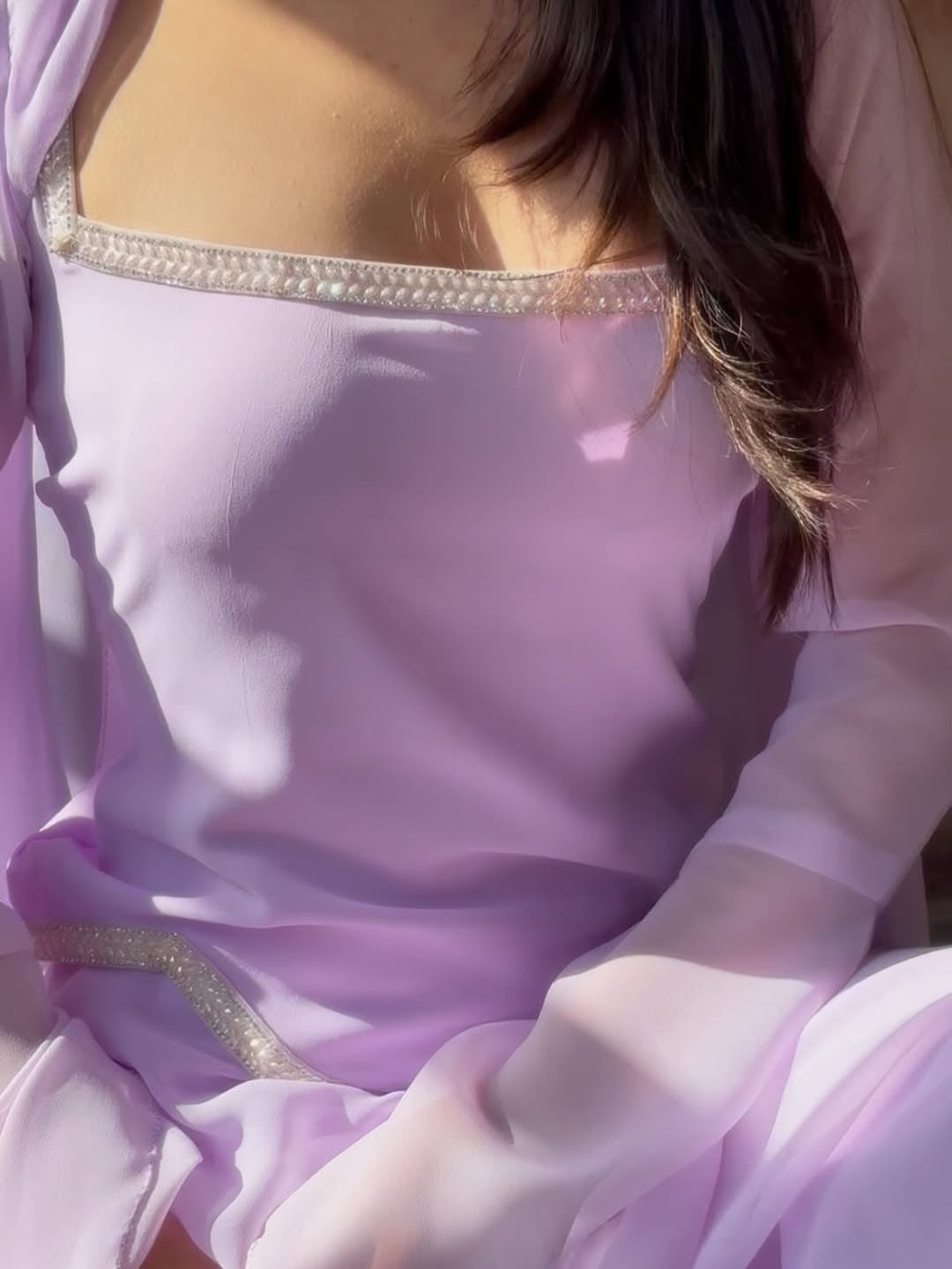 Iconic Lavender indo western Bell Sleeves With Fully Stitched Lehenga Set