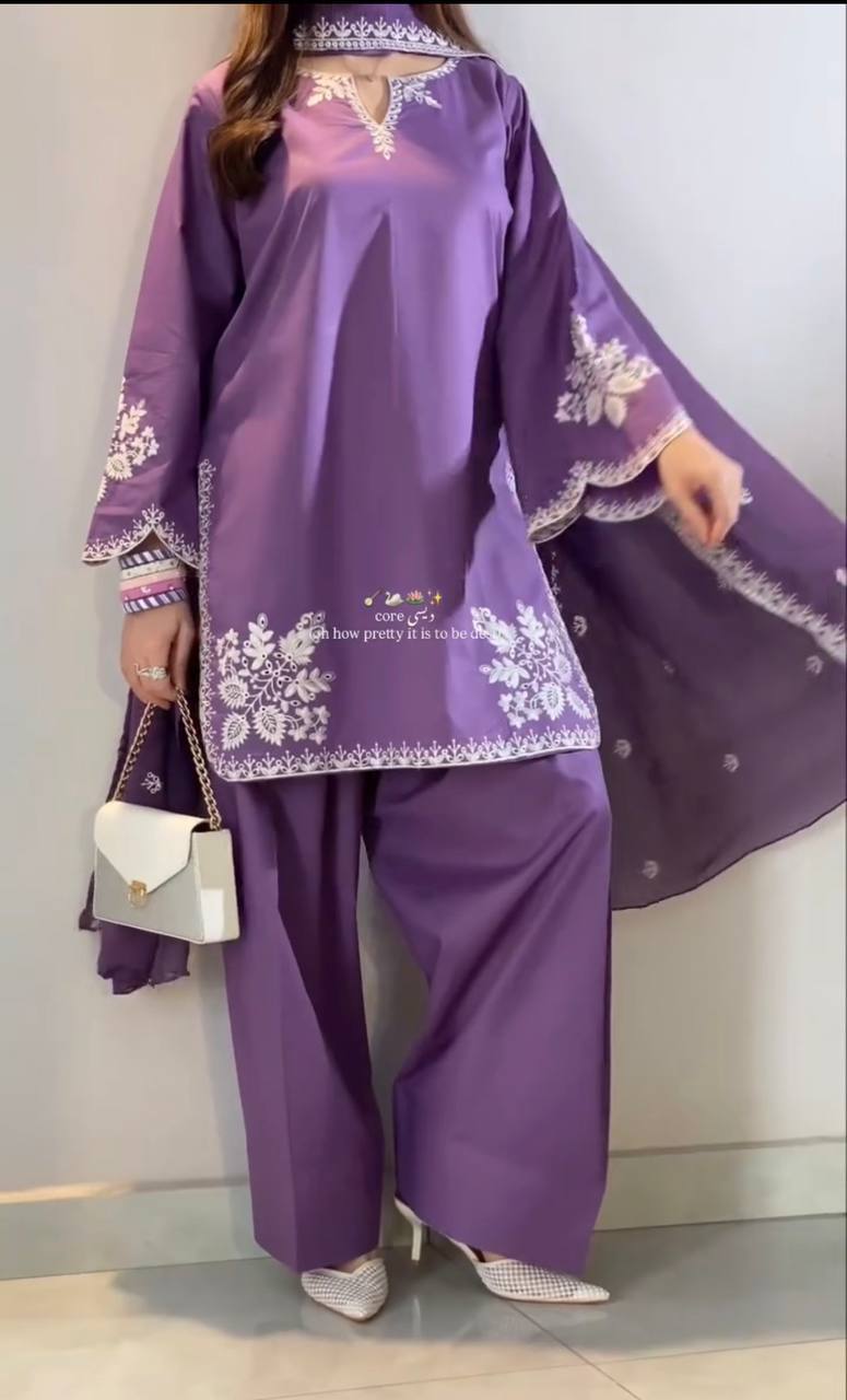 Party Wear Cotton Farshi Salwar Kameez Suit Set | Embroidered Party Wear Salwar Kameez