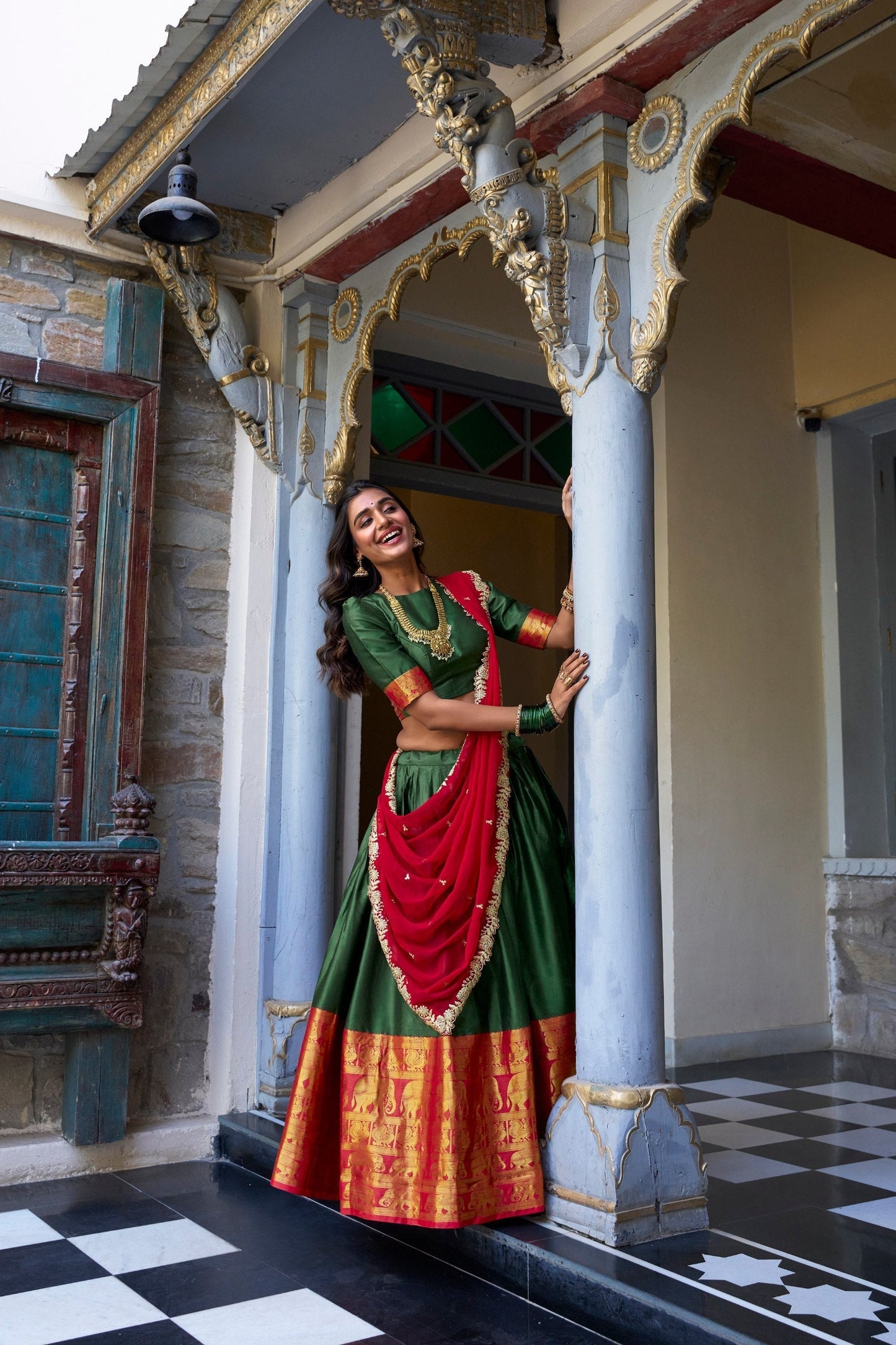 Adorable Narayan Pattu Zari Weaving Worked Lehenga Choli