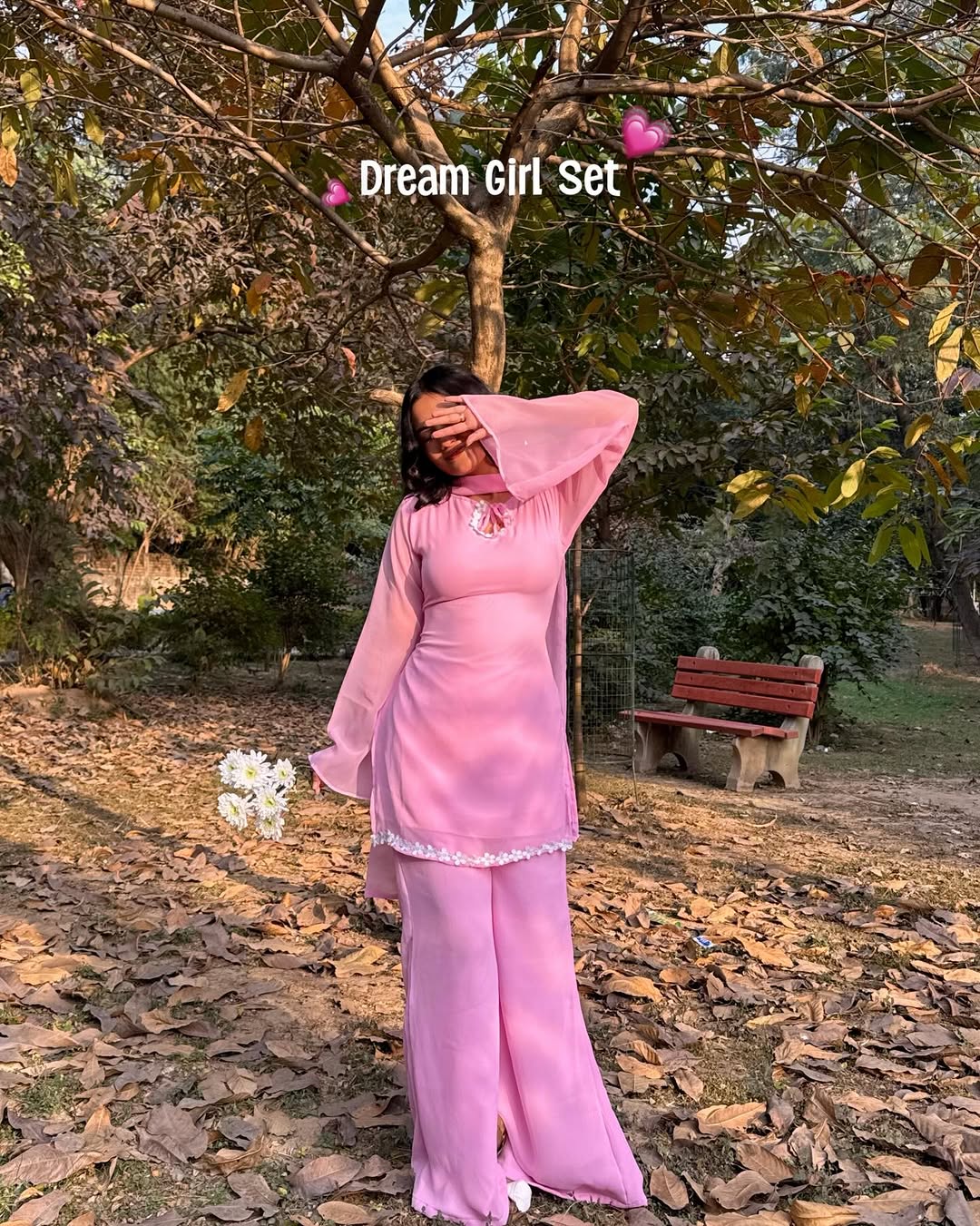 90’s Style Pink Georgette Palazzo Sharara suit For Women