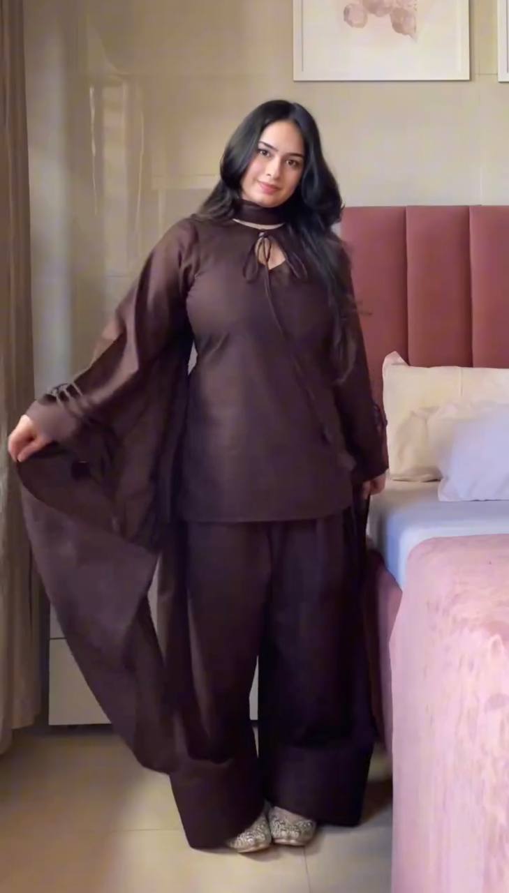 Party Wear Pakistani Style Farshi Salwar Kameez Suit Set with Dupatta