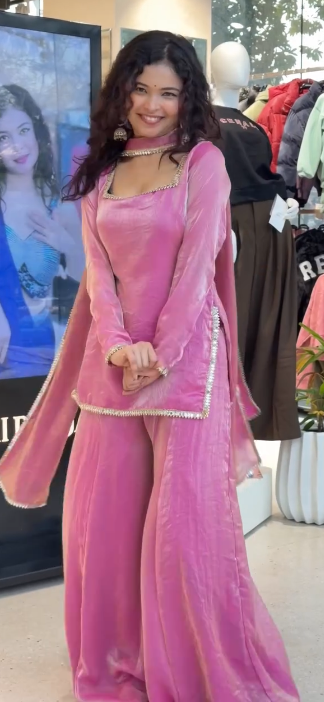 Soft Fendy Silk Partywear Kurta Palazzo Sharara Suit Set