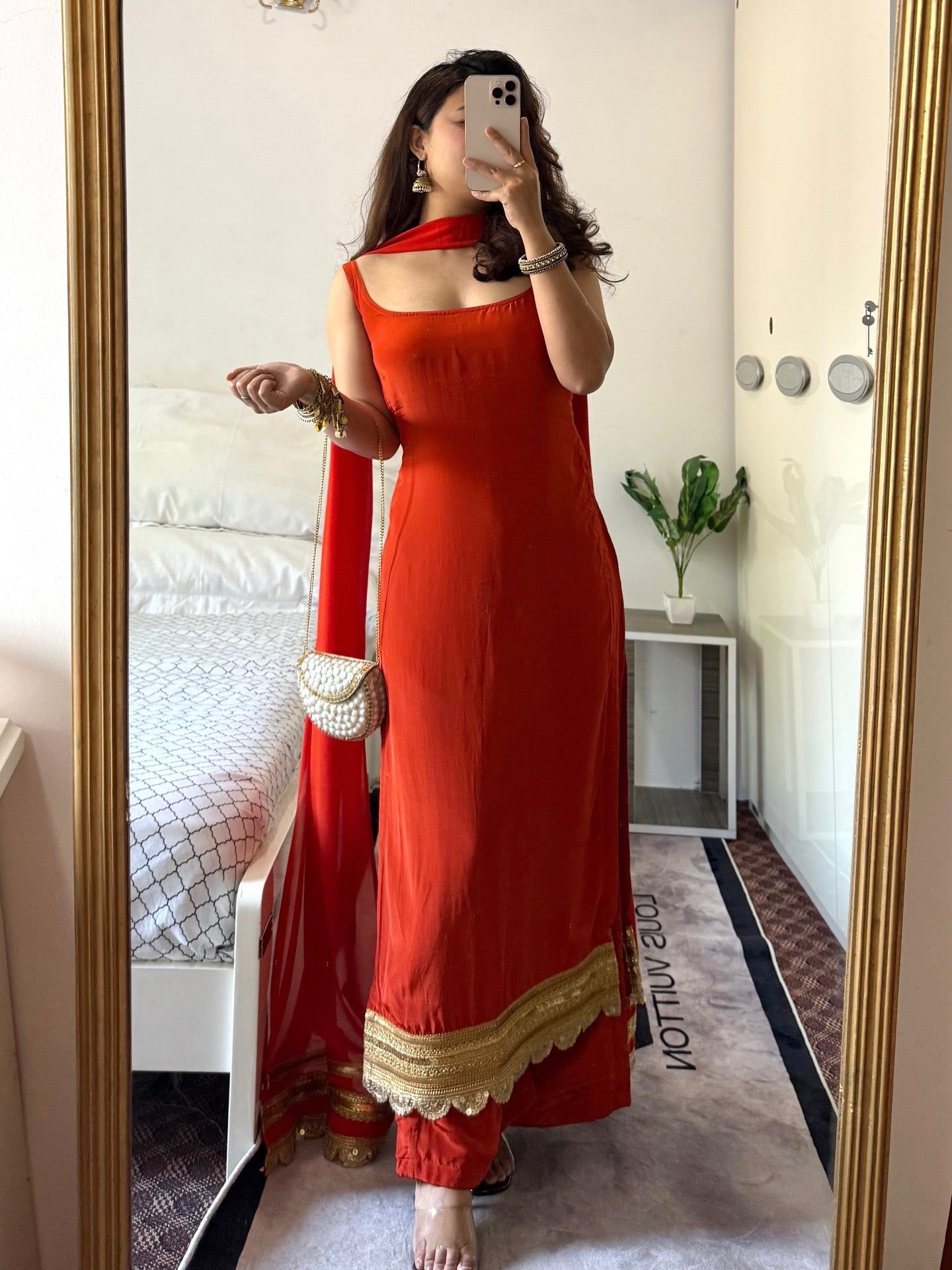 Festive Wear Rust Orange Anarkali Gown Suit Set with Dupatta For Women | Trending Festive Ethnic Women's Festive Wear