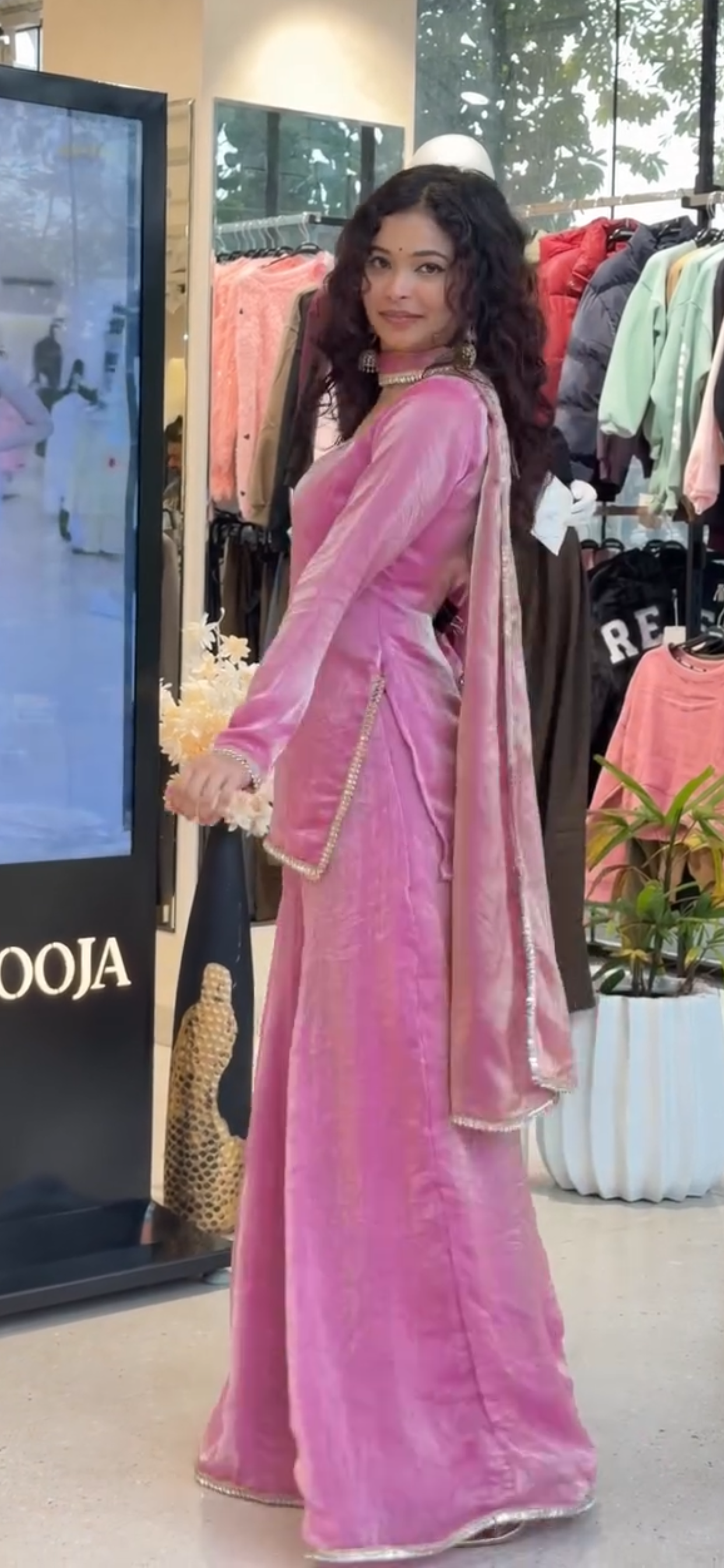Soft Fendy Silk Partywear Kurta Palazzo Sharara Suit Set