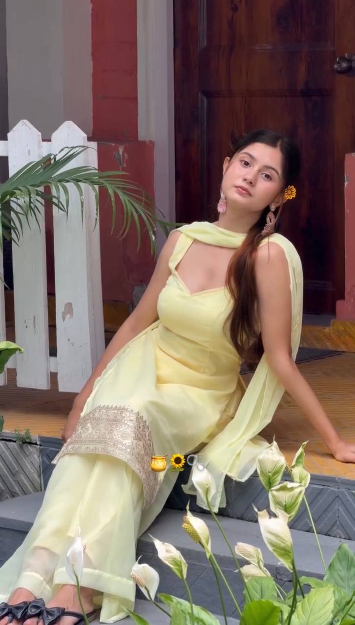 Modern Georgette Straight Kurta Palazzo Sharara Set