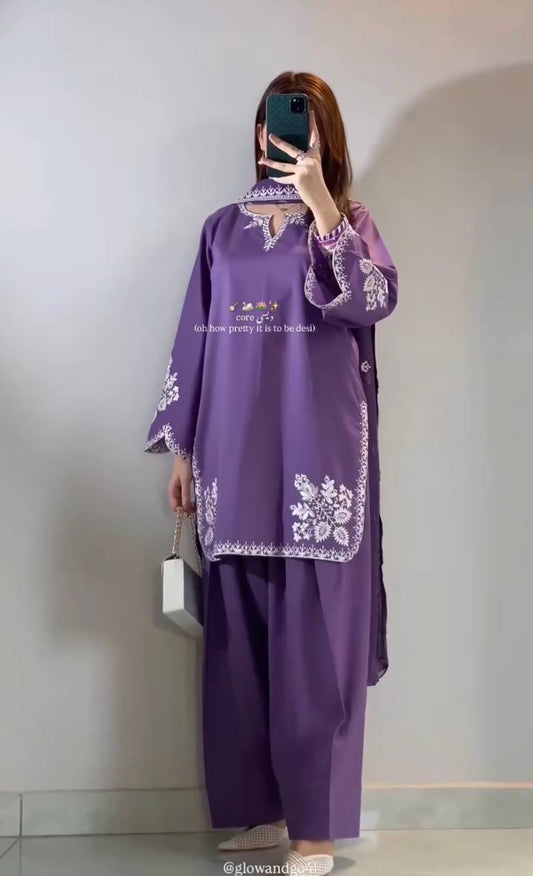 Party Wear Cotton Farshi Salwar Kameez Suit Set | Embroidered Party Wear Salwar Kameez