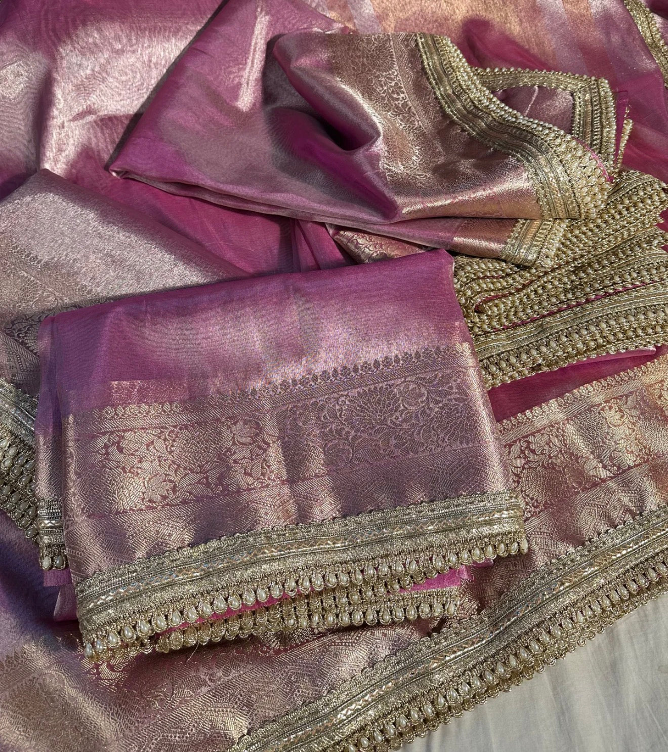 Bollywood Inspired Pink Wedding Wear Designer Saree Set For Women | Party Wear Saree For Women