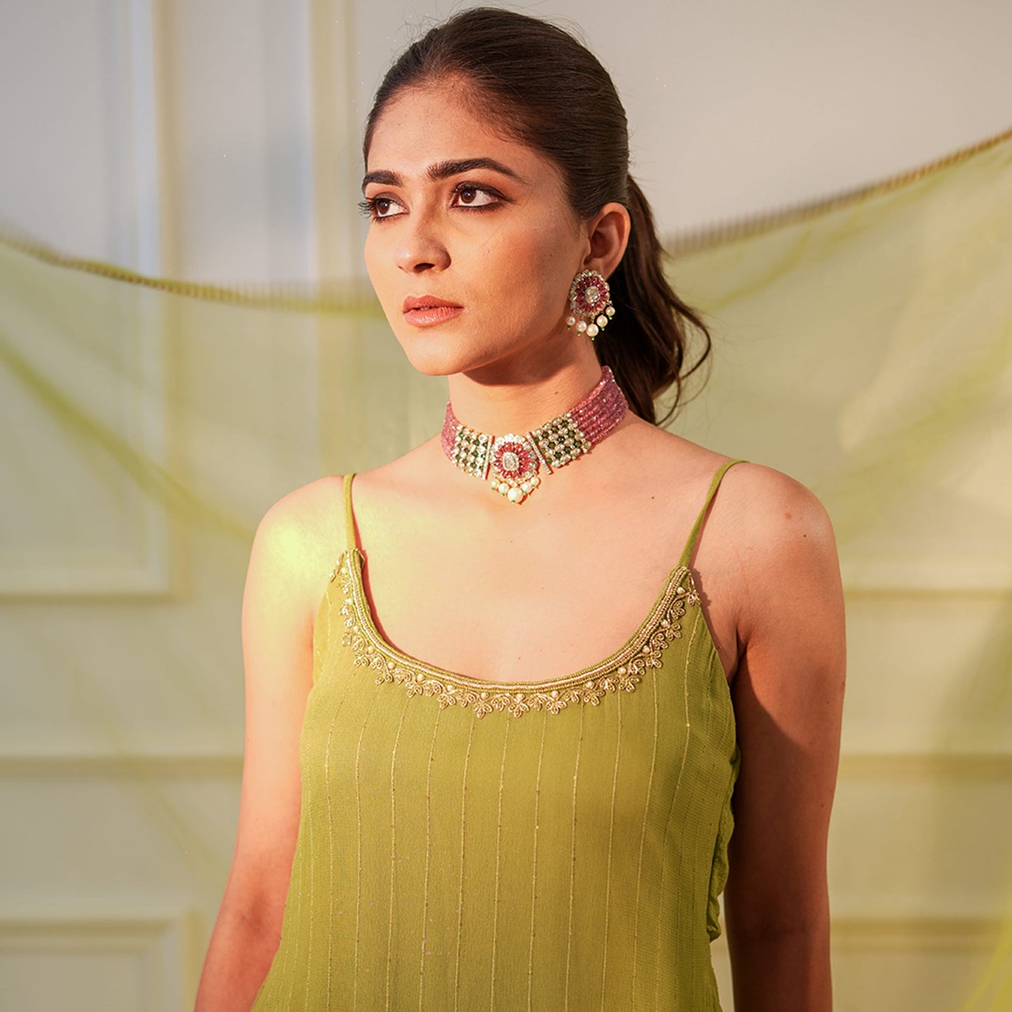 Festive Lime Green Sharara Suit Set | Luxury Traditional Wear for Women