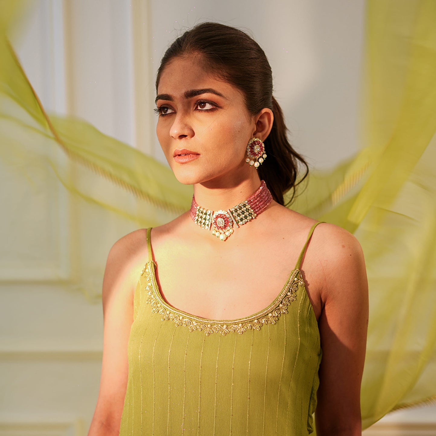 Festive Lime Green Sharara Suit Set | Luxury Traditional Wear for Women