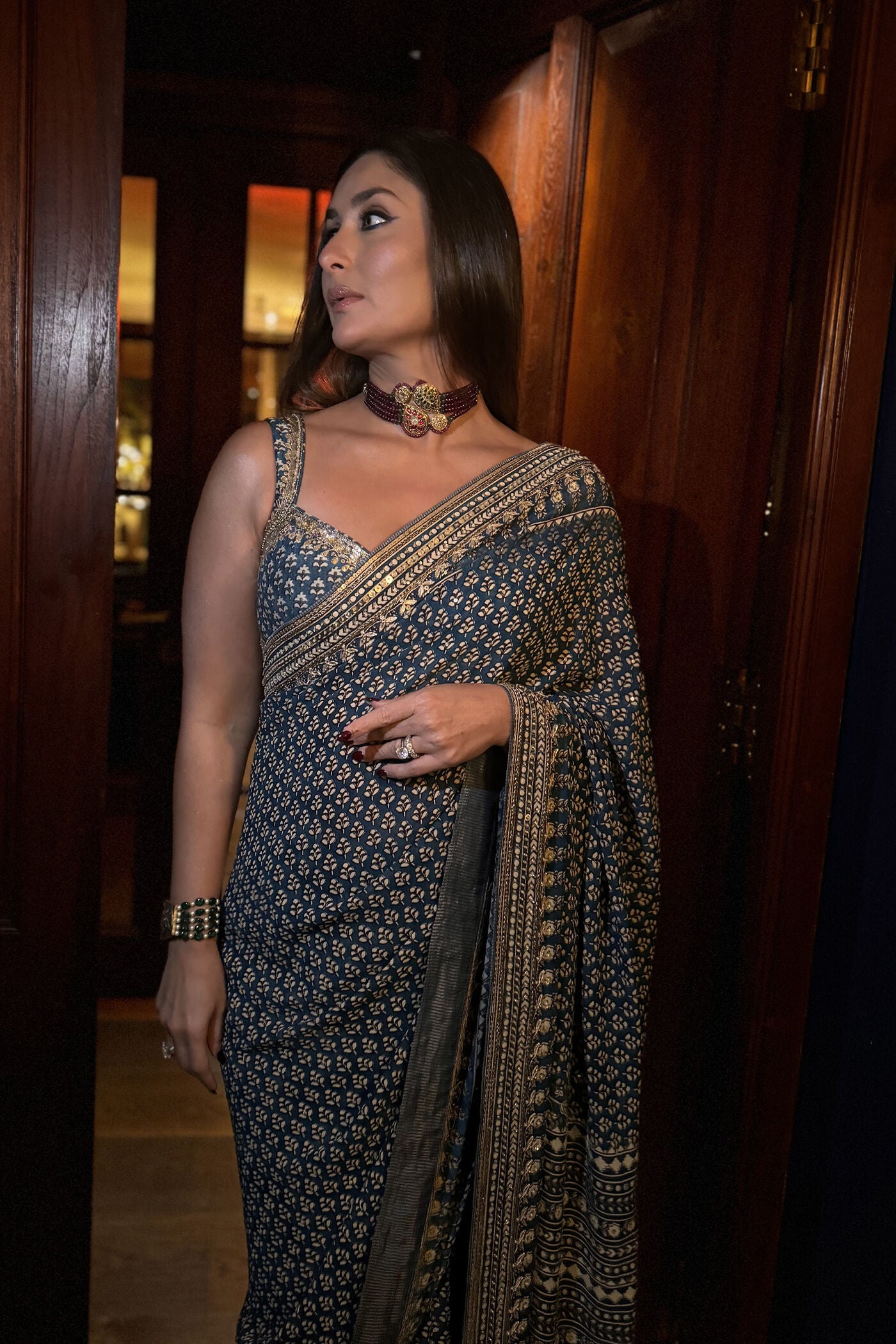 Bollywood Inspired Mirror Work Saree for Wedding & Sangeet
