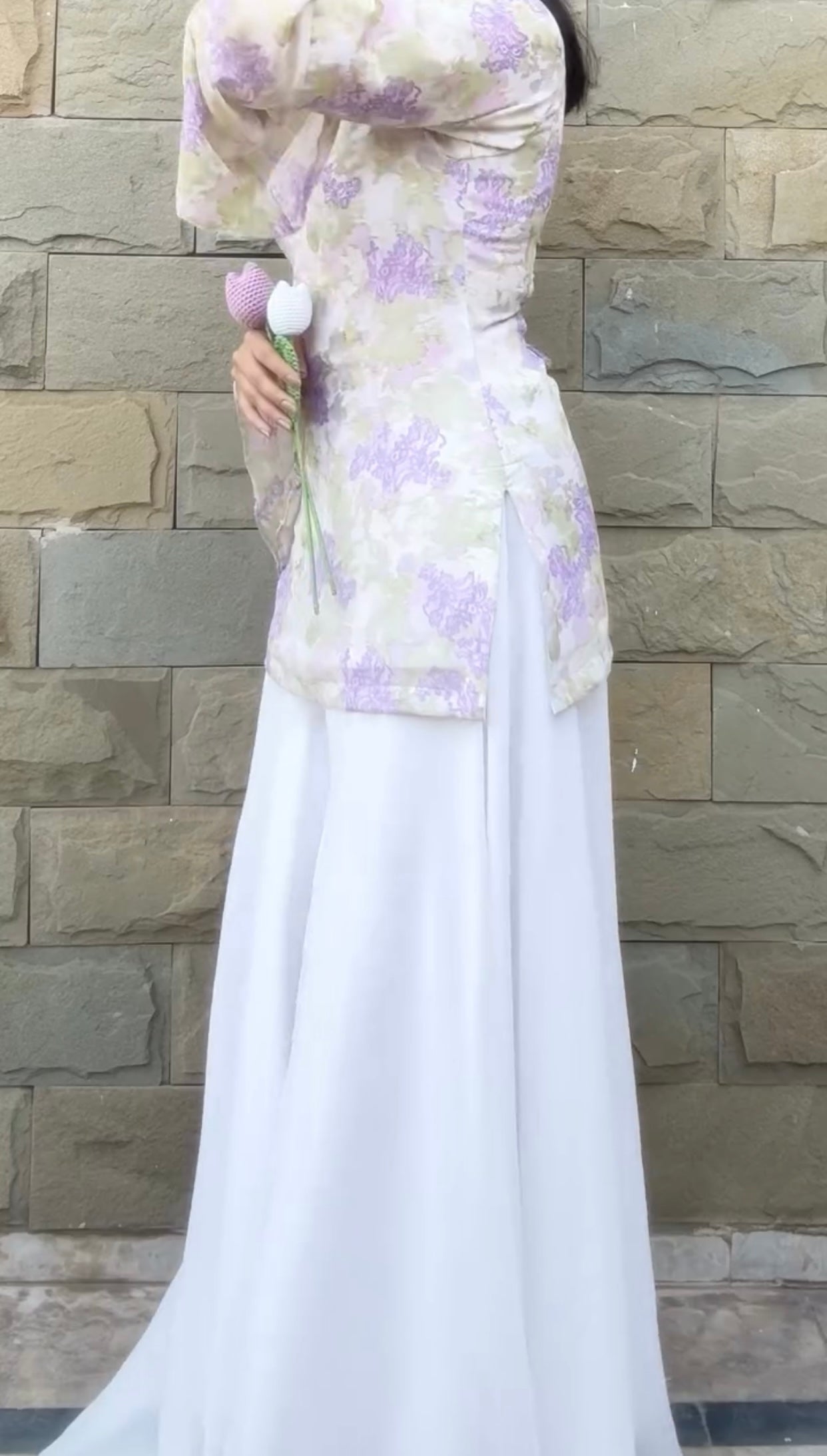 White Floral Fairy Kurti with Palazzo Set for Women | Korean Inspired Pastel Designer Outfit