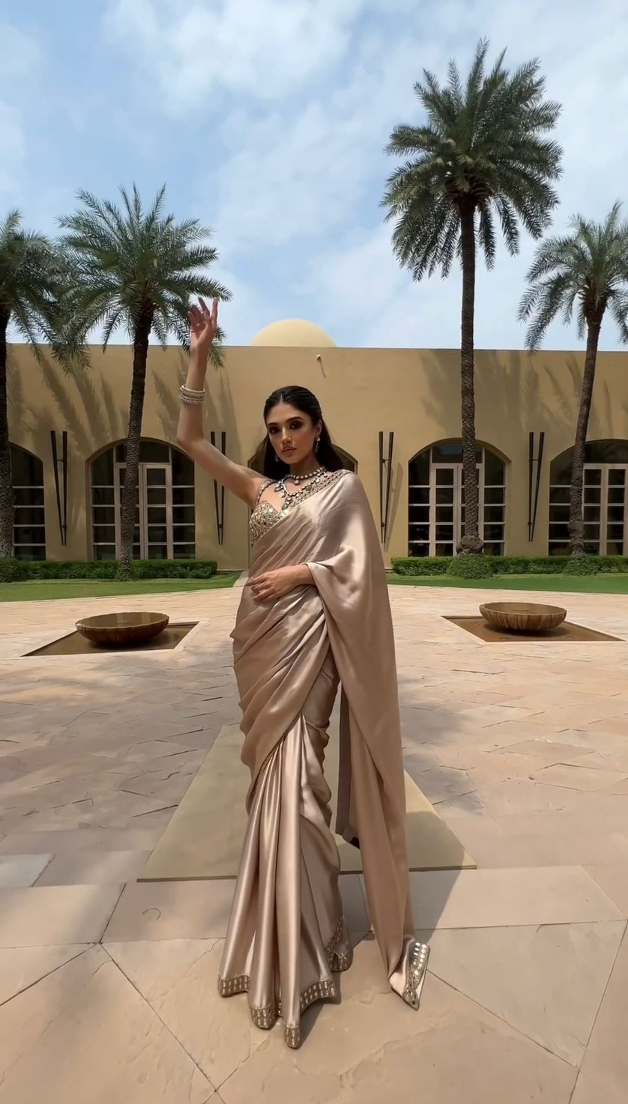 Wedding Wear Satin Silk Mirror Work Designer Saree For Women | Party Wear Saree For Women
