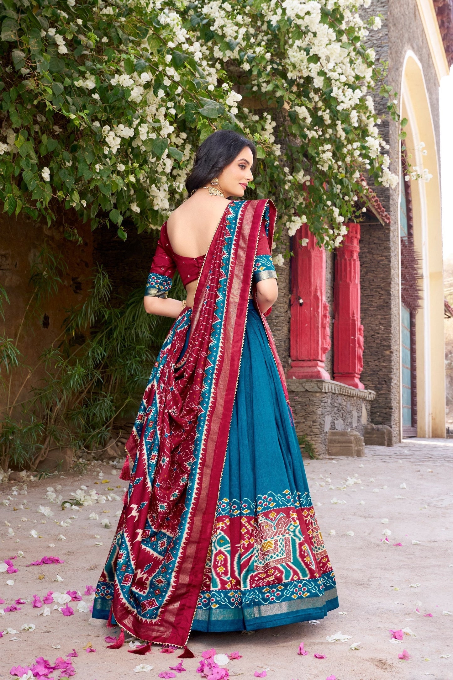 Enchanting Tussar Silk Patola Printed Lehenga Choli Set