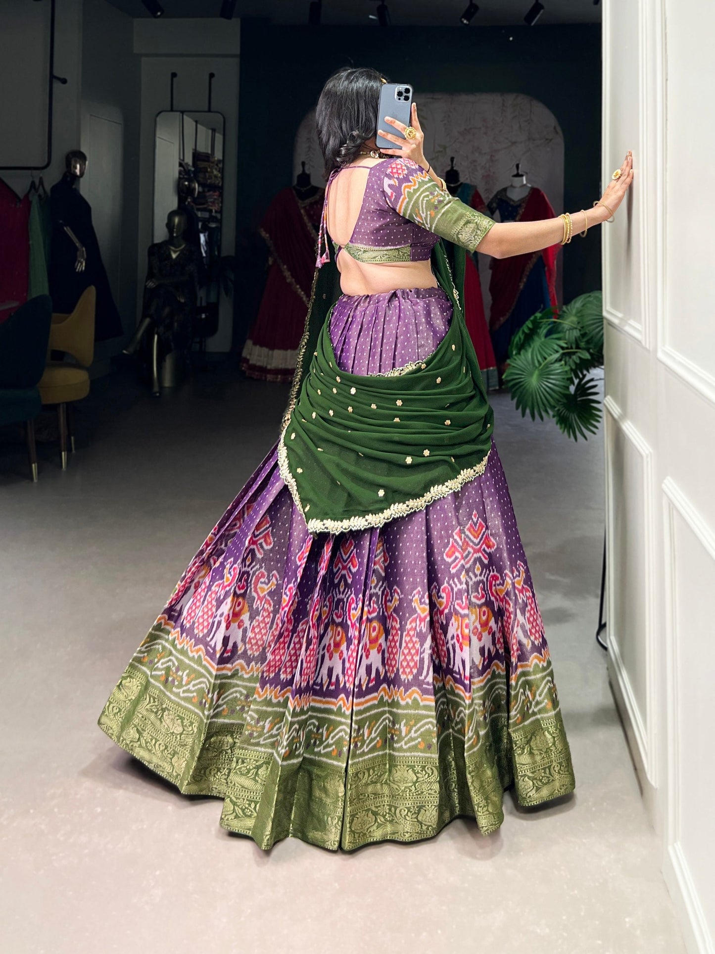 Ravishing Kanchipuram Silk Printed Weaving Worked Lehenga Choli