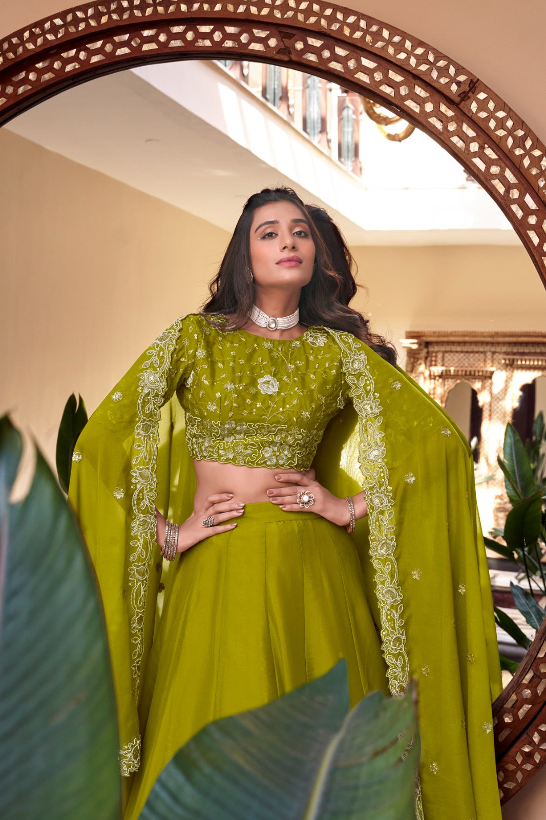 Magnificent Pearl Cording Sequins Worked Designer Lehenga Choli