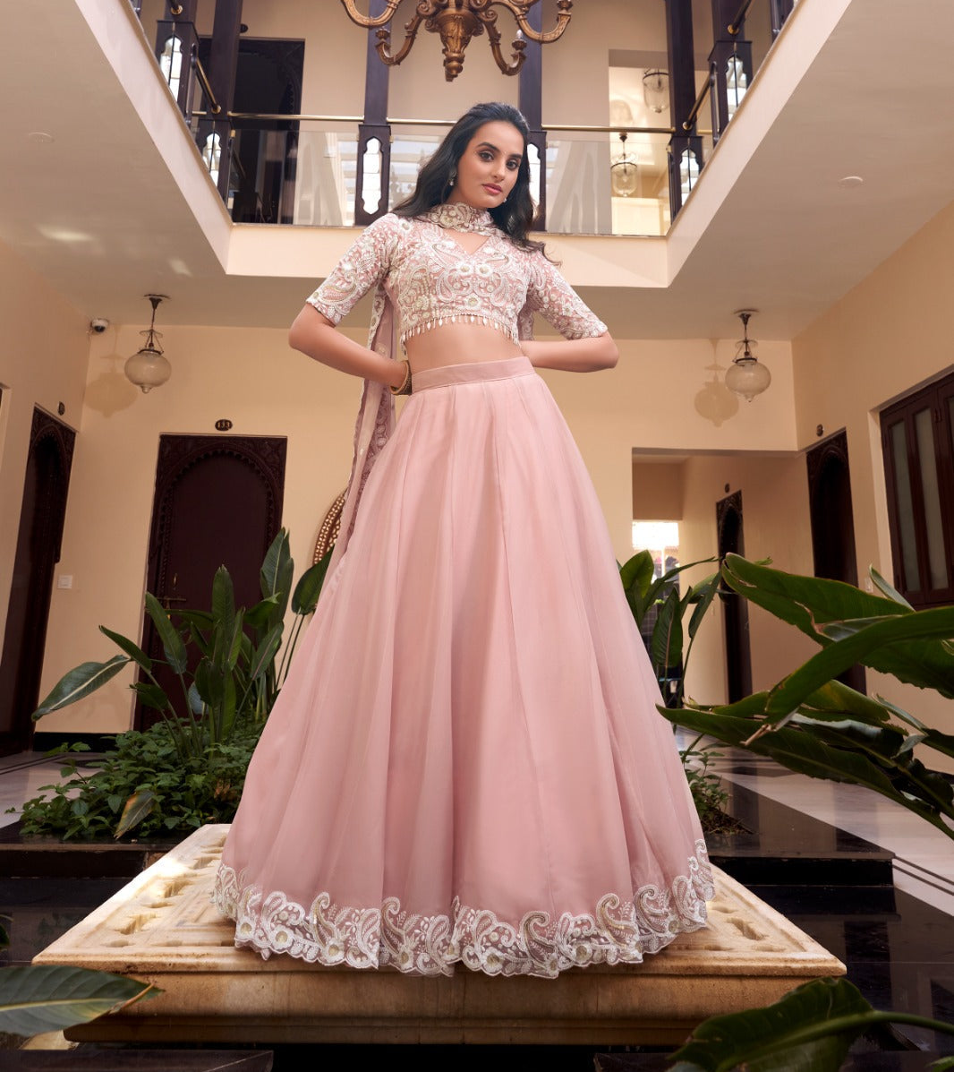 Magnificent Pearl Cording Sequins Worked Designer Lehenga Choli