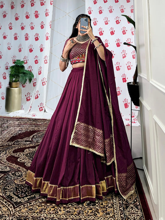 Graceful Pure Chanderi Zari Weaving Worked Lehenga Choli
