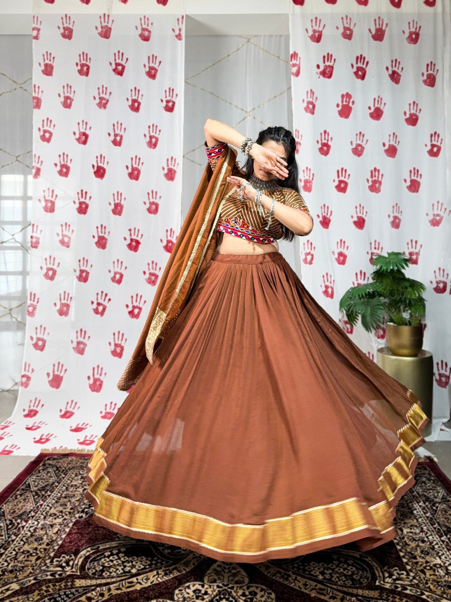 Graceful Pure Chanderi Zari Weaving Worked Lehenga Choli
