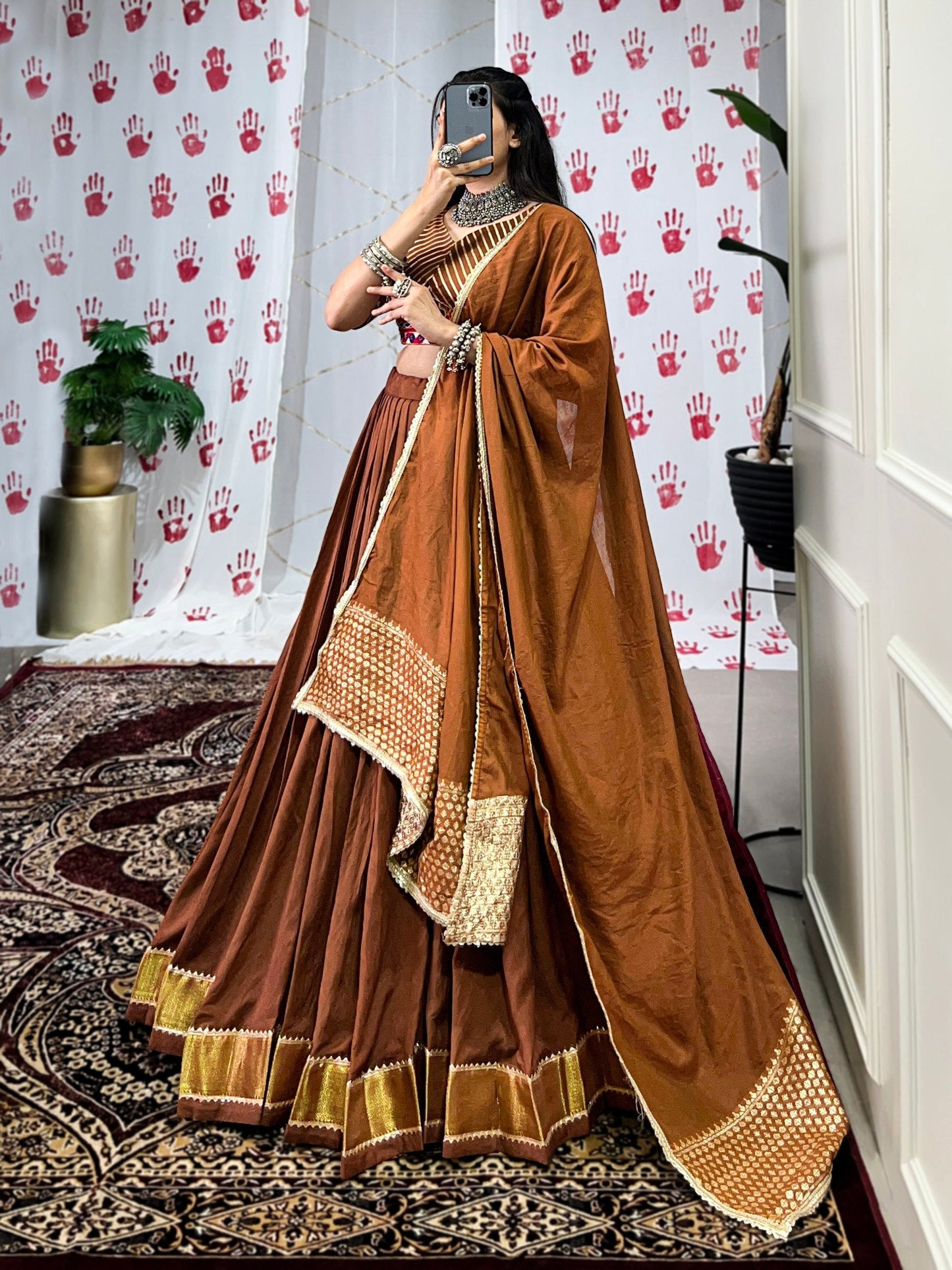 Graceful Pure Chanderi Zari Weaving Worked Lehenga Choli