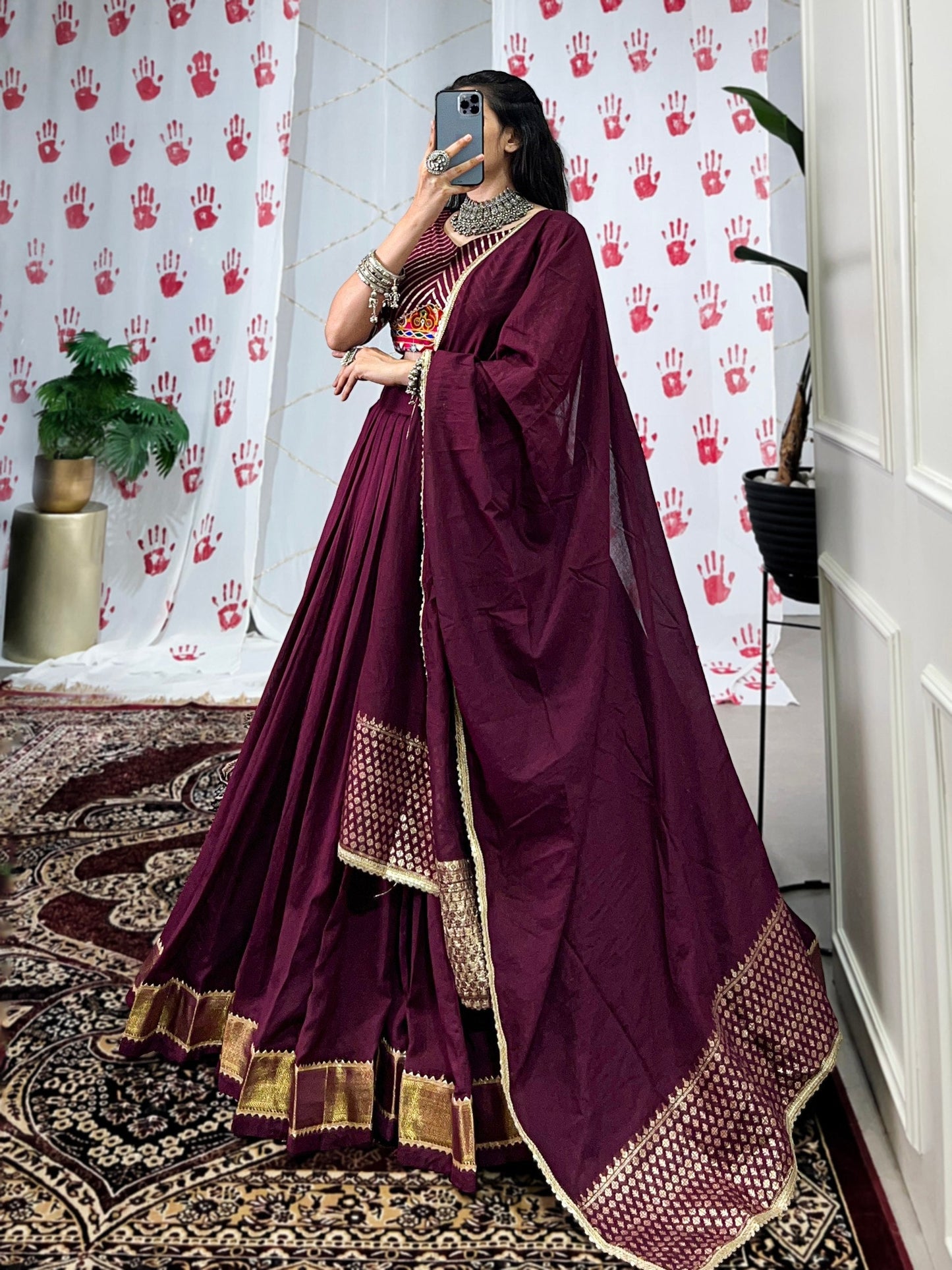 Graceful Pure Chanderi Zari Weaving Worked Lehenga Choli