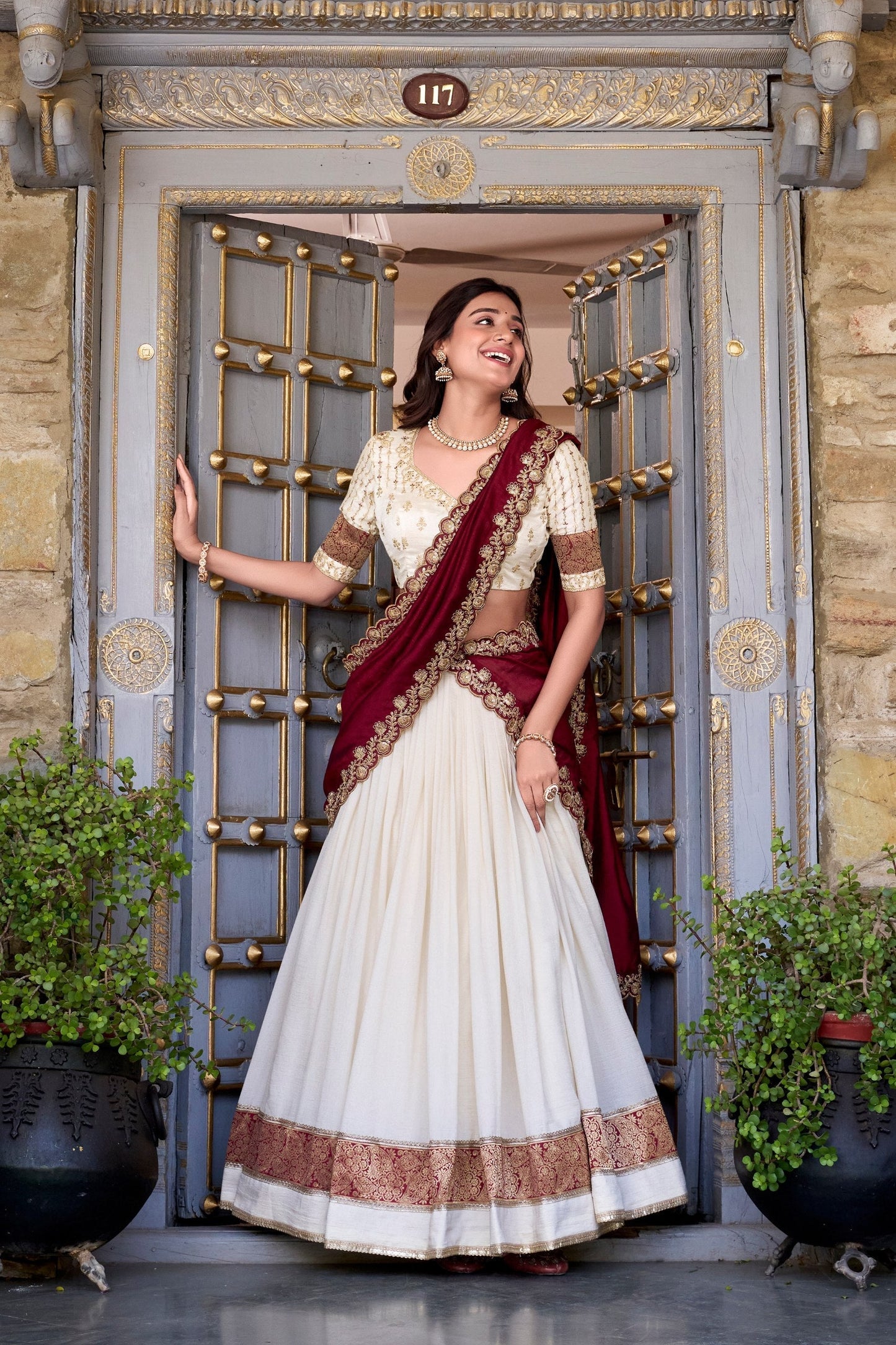 Exquisite Vichitra Silk Zari Weaving Lace Border Worked Lehenga Choli