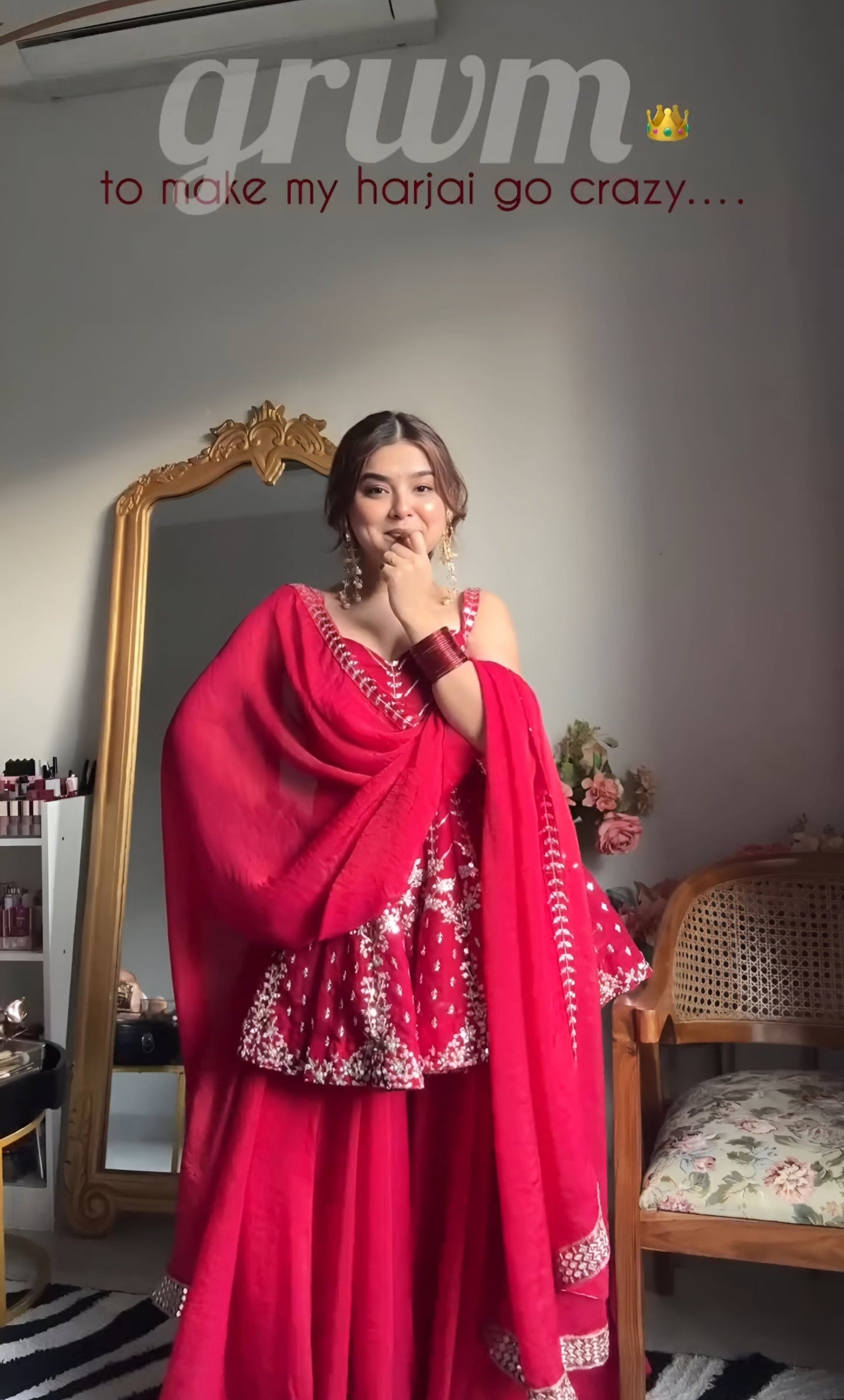 Pink Faux Blooming Sharara Set with Heavy Sequin & Zari Embroidered Kurti and Dupatta