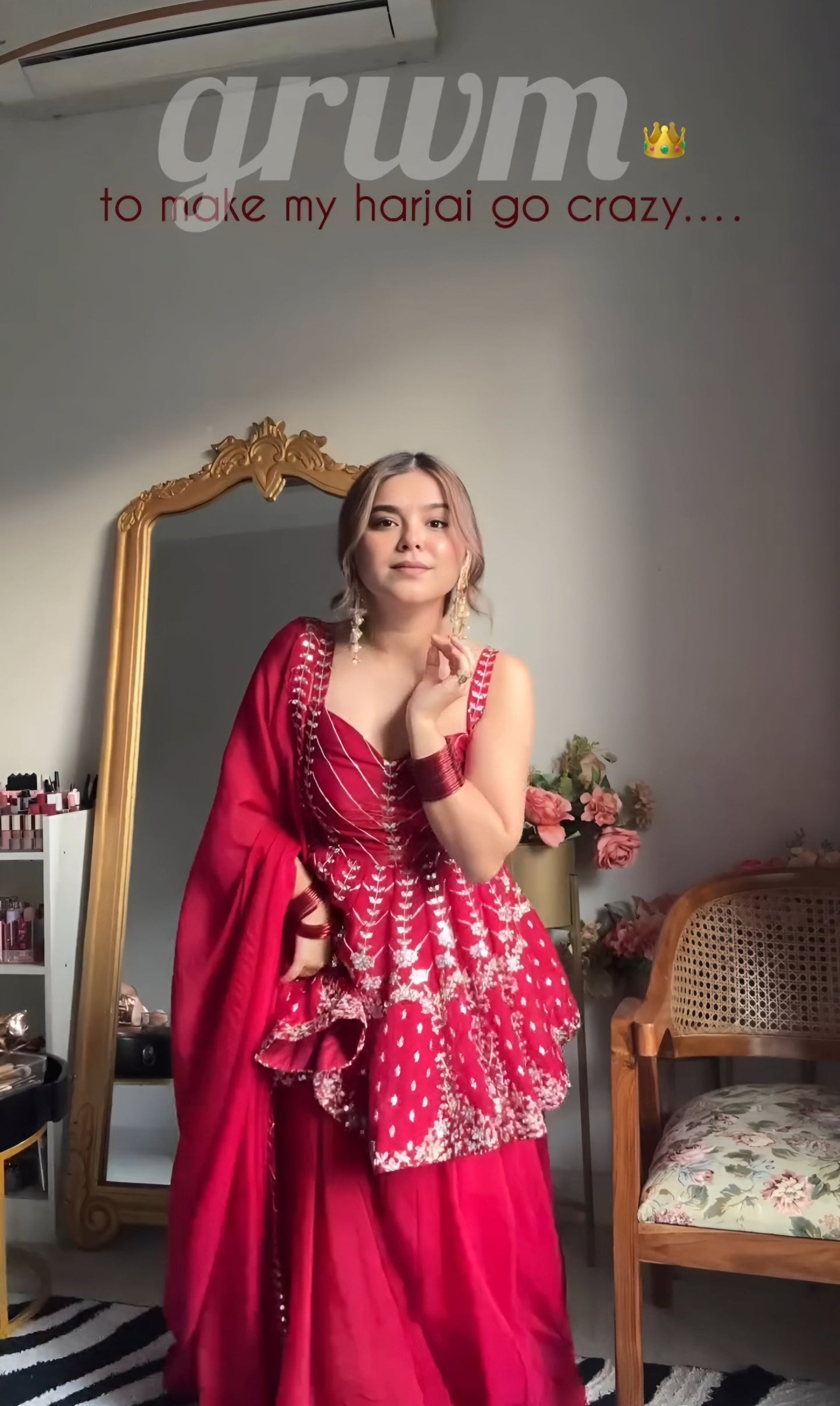 Pink Faux Blooming Sharara Set with Heavy Sequin & Zari Embroidered Kurti and Dupatta