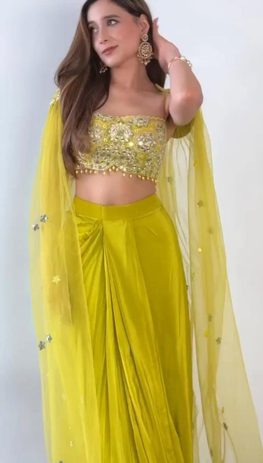 Sunshine Yellow Party Wear Indo Western Wear for Women