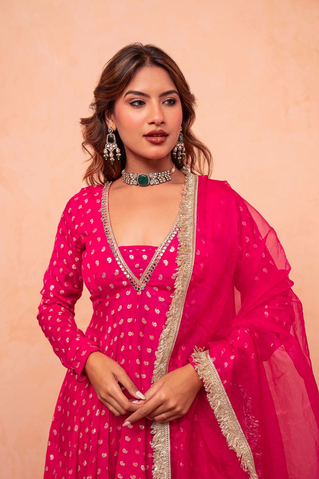 Festive Wear Hot Pink Sharara Suit for Women