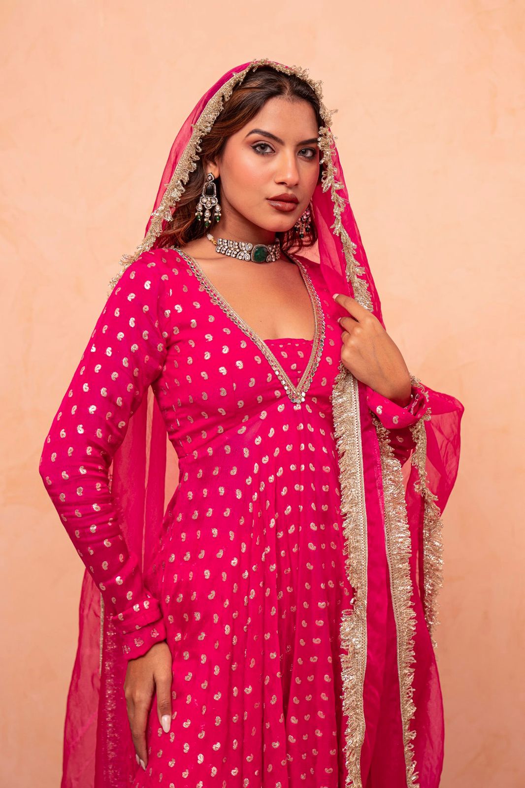 Festive Wear Hot Pink Sharara Suit for Women
