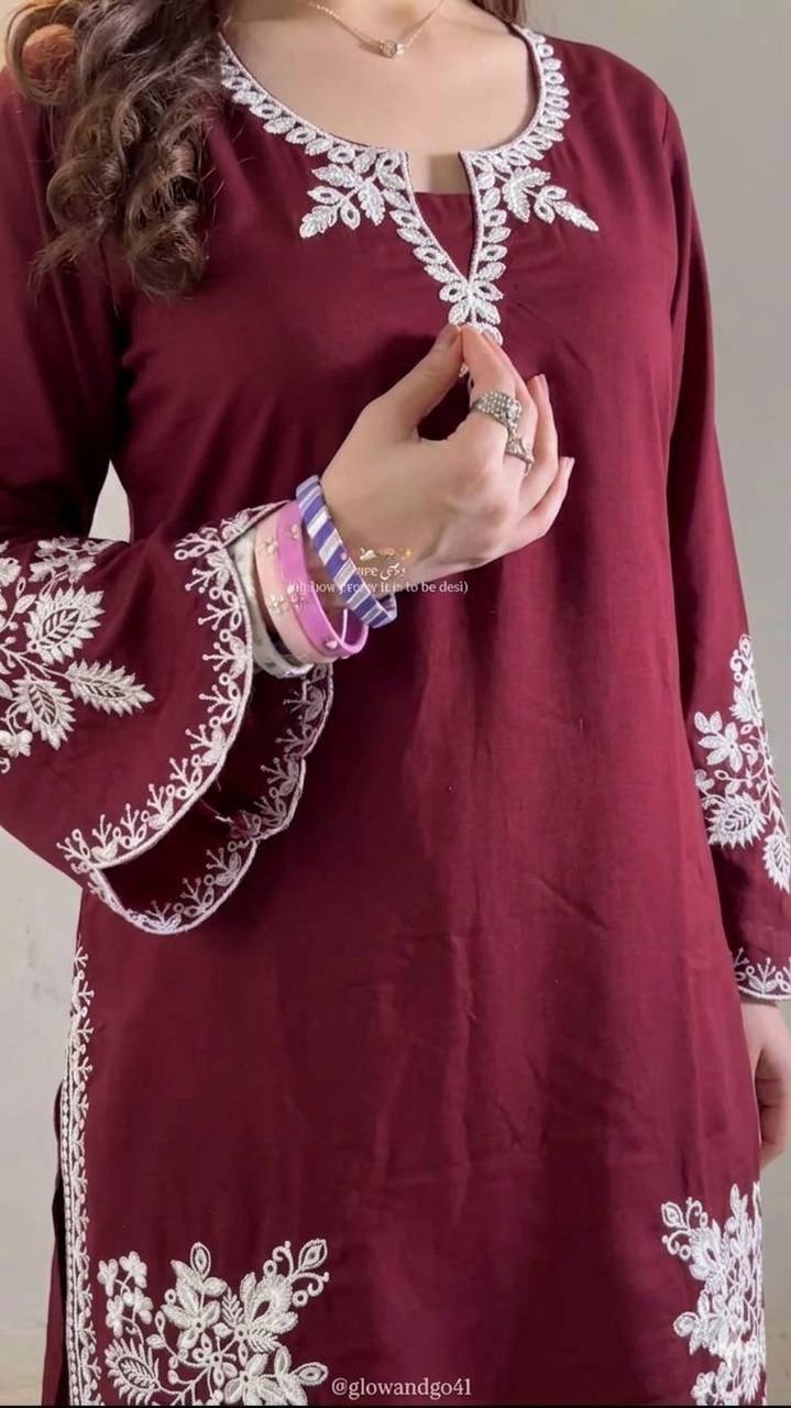 Party Wear Cotton Farshi Salwar Kameez Suit Set | Embroidered Party Wear Salwar Kameez