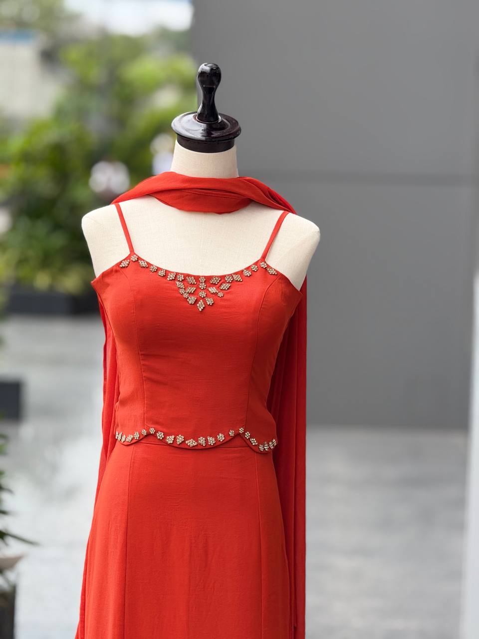 90's Style Iconic Red Fish Cut Fully Stitched Lehenga Choli