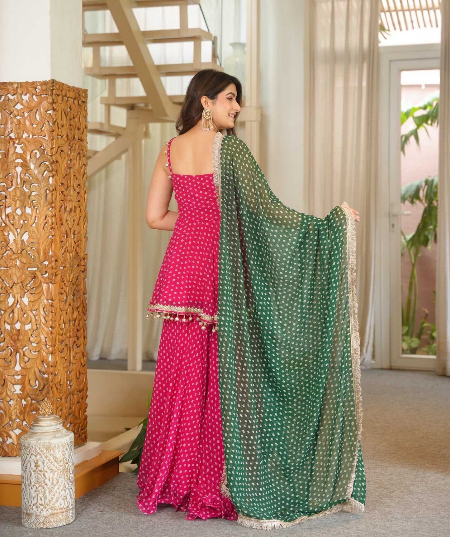 Festive Rani Pink Sharara Suit Set for Women | Wedding & Festive Wear