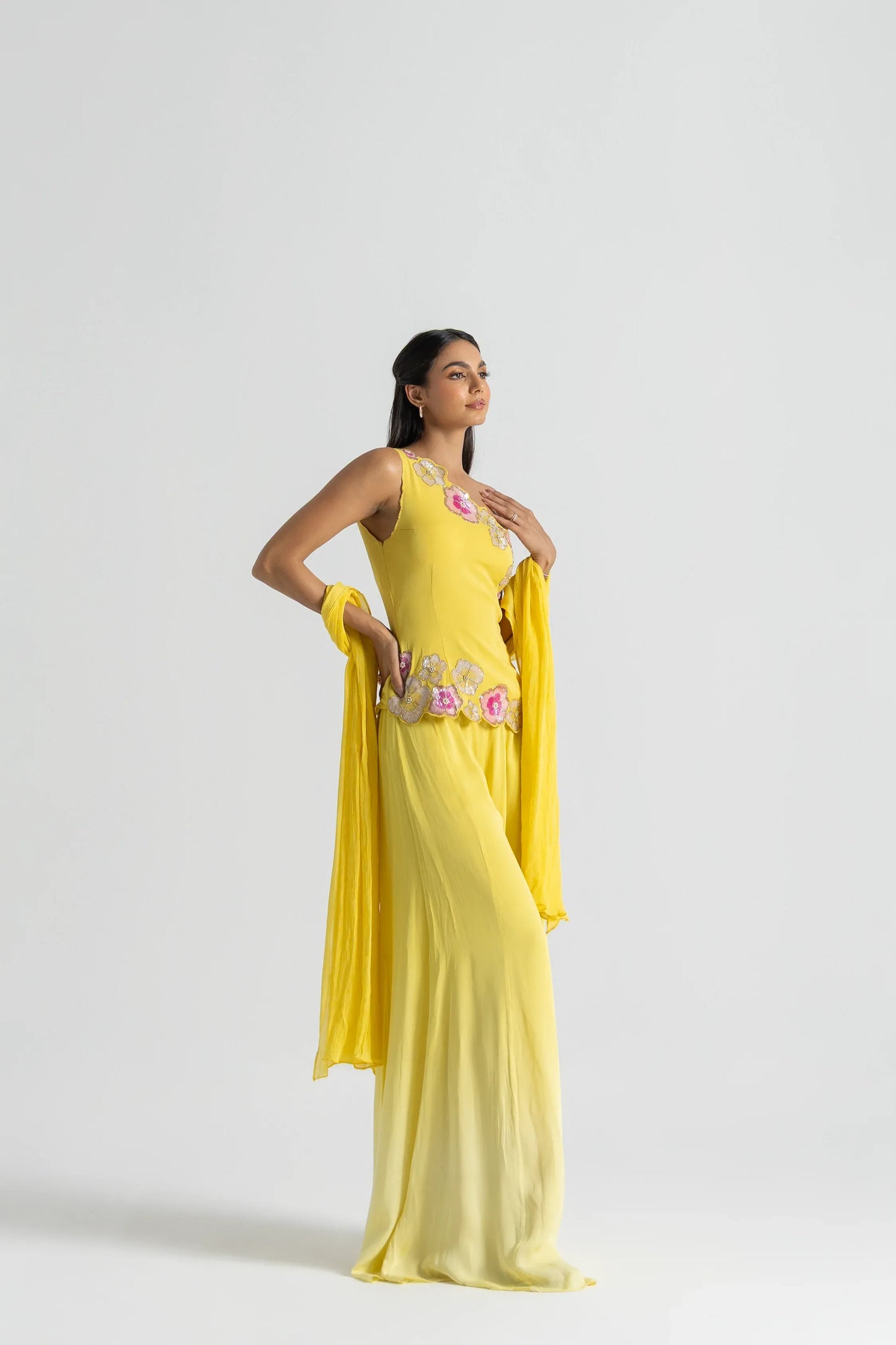 Sunshine Yellow Wear Sharara Suit Set with Dupatta | Perfect for Wedding, Sangeet  & Festive Wear