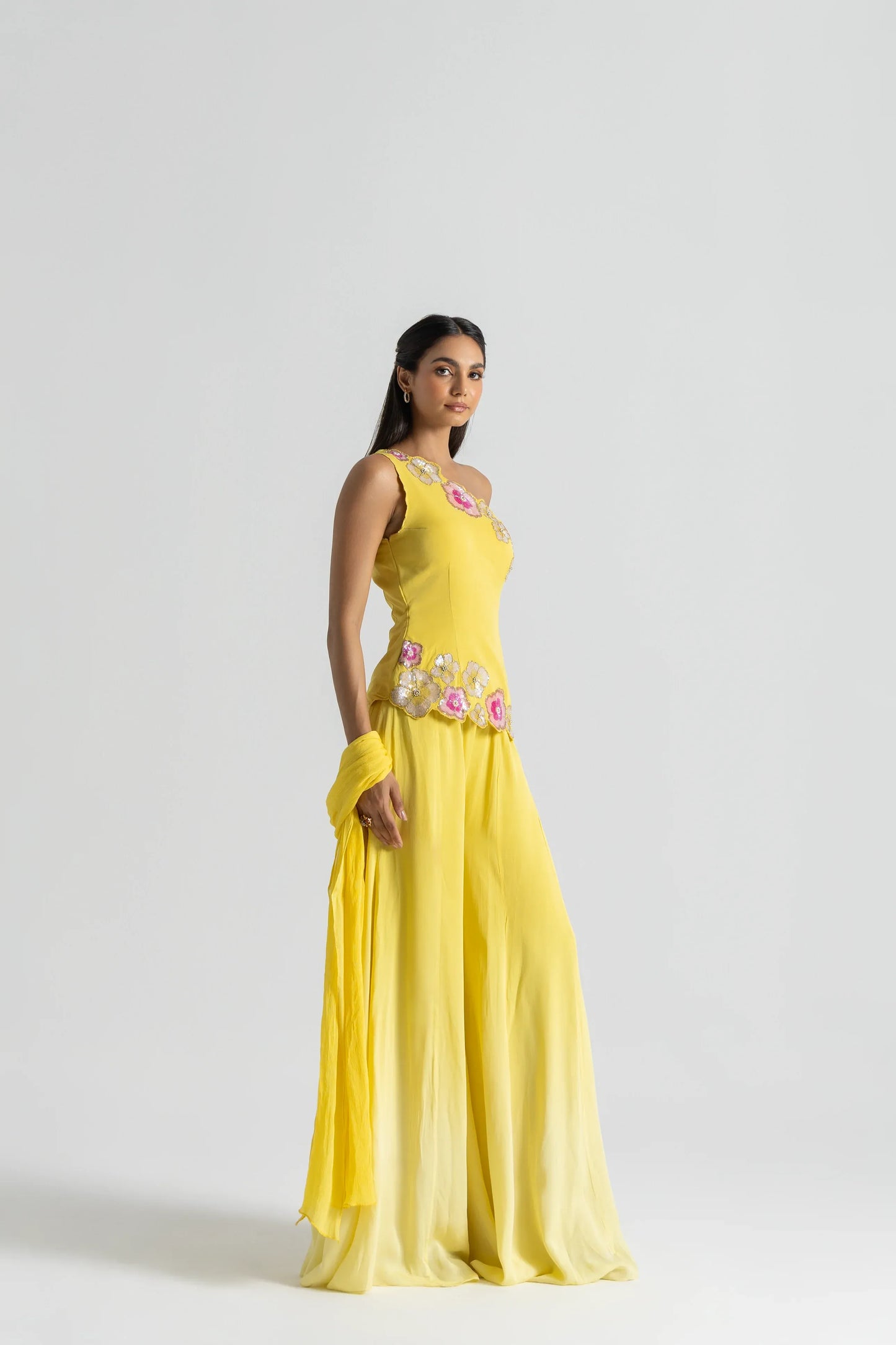 Sunshine Yellow Wear Sharara Suit Set with Dupatta | Perfect for Wedding, Sangeet  & Festive Wear